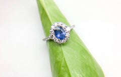 Kashmir sapphire diamond ring engagement ring 18KT gold