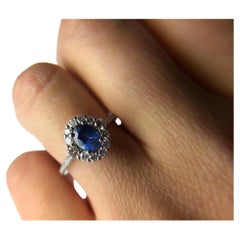 Kashmir sapphire diamond ring engagement ring 18KT gold