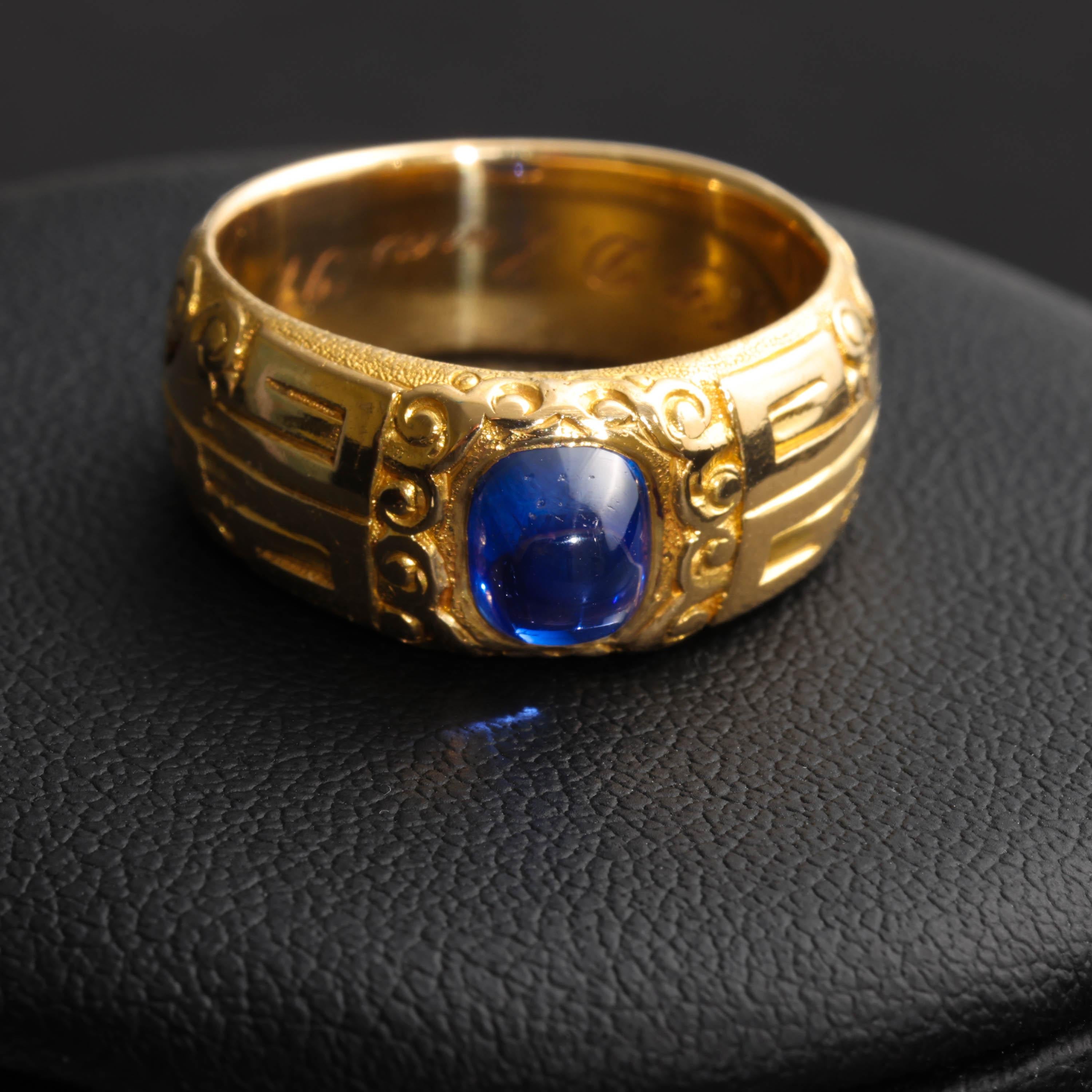 Tiffany & Co. Kashmir Sapphire Ring Edwardian AGL Certified Untreated In Excellent Condition In Southbury, CT