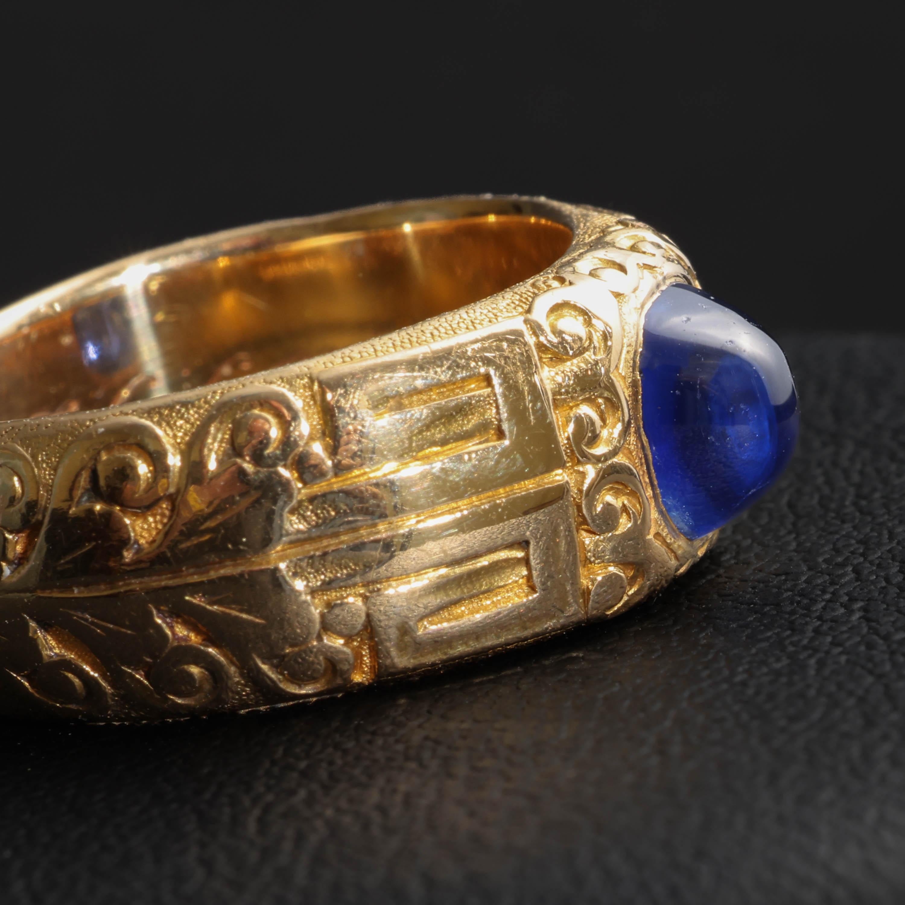 Women's or Men's Tiffany & Co. Kashmir Sapphire Ring Edwardian AGL Certified Untreated