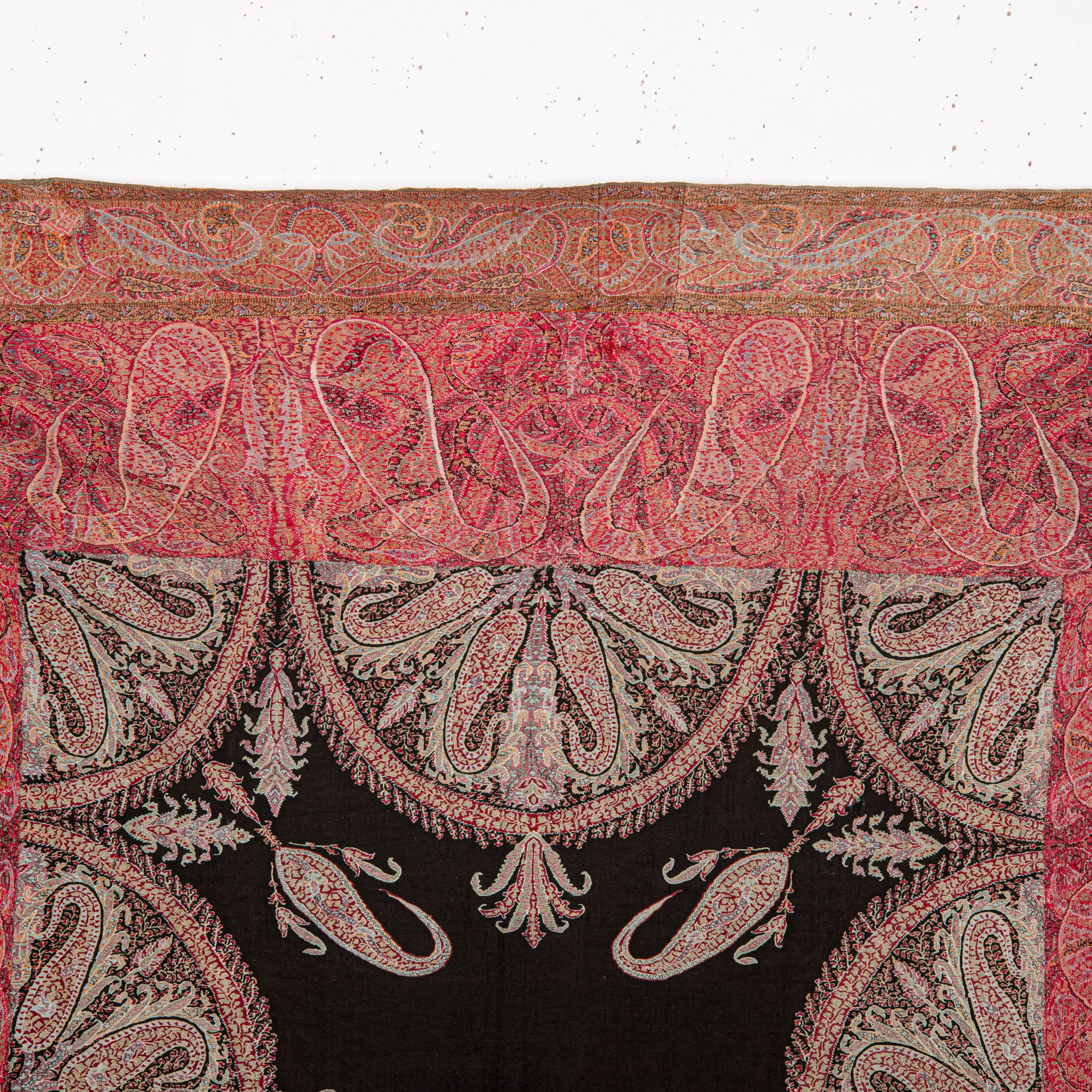 Indian Kashmir Shawl Fragment, 19th C, India For Sale