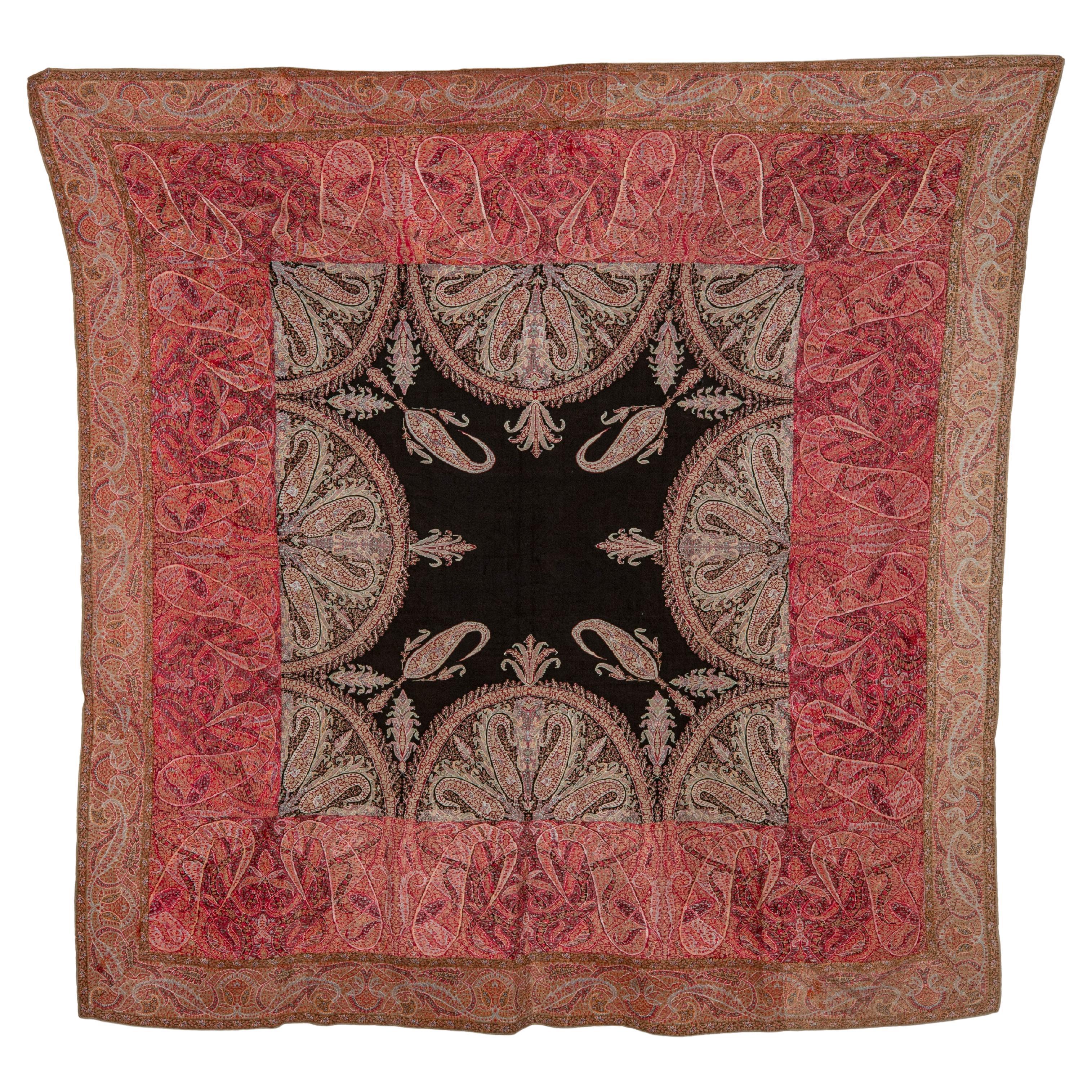 Kashmir Shawl Fragment, 19th C, India For Sale