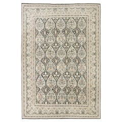 Kaschmirseide Indien (elfenbein/beige und schwarz, vintage)