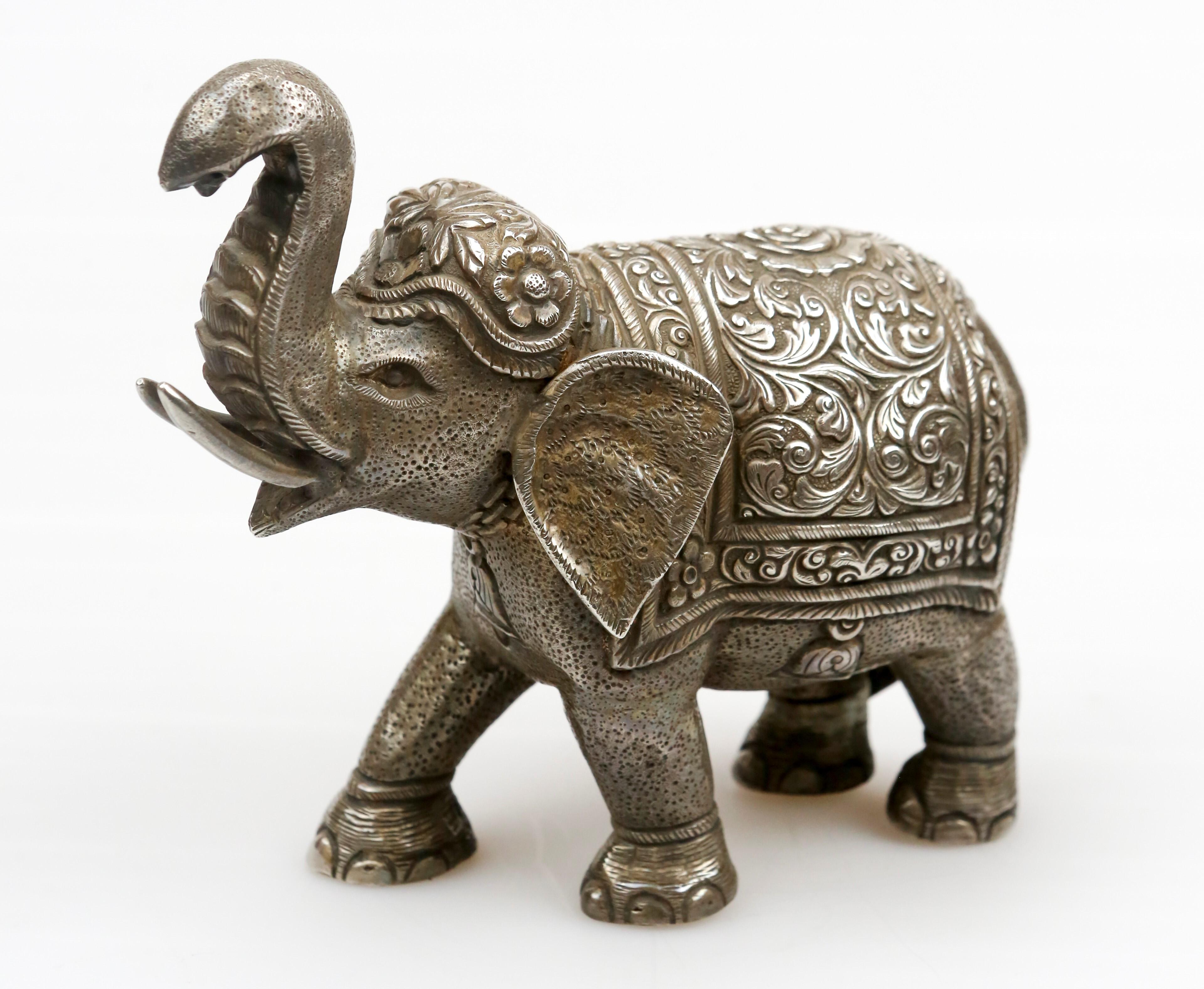 Kashmiri 92% Silver Elephant, Late 19th Century.
Elephants are a powerful role model for the spiritual lifestyle; they’re obedient to their leader, calm, nearly unstoppable when set on a path, and have large ears to hear more than speak. In short: