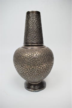 Kashmiri 92% Silver Wine Vessel and Glass, Mid-19th Century