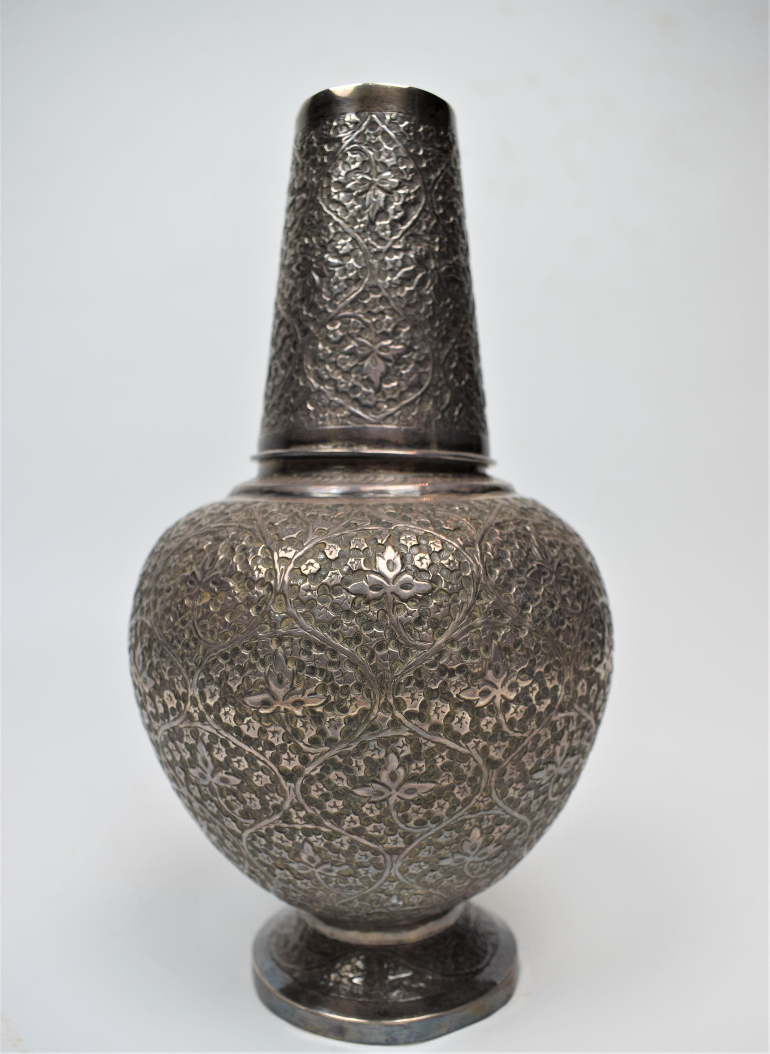 Anglo-Indian Kashmiri 92% Silver Wine Vessel and Glass, Mid-19th Century