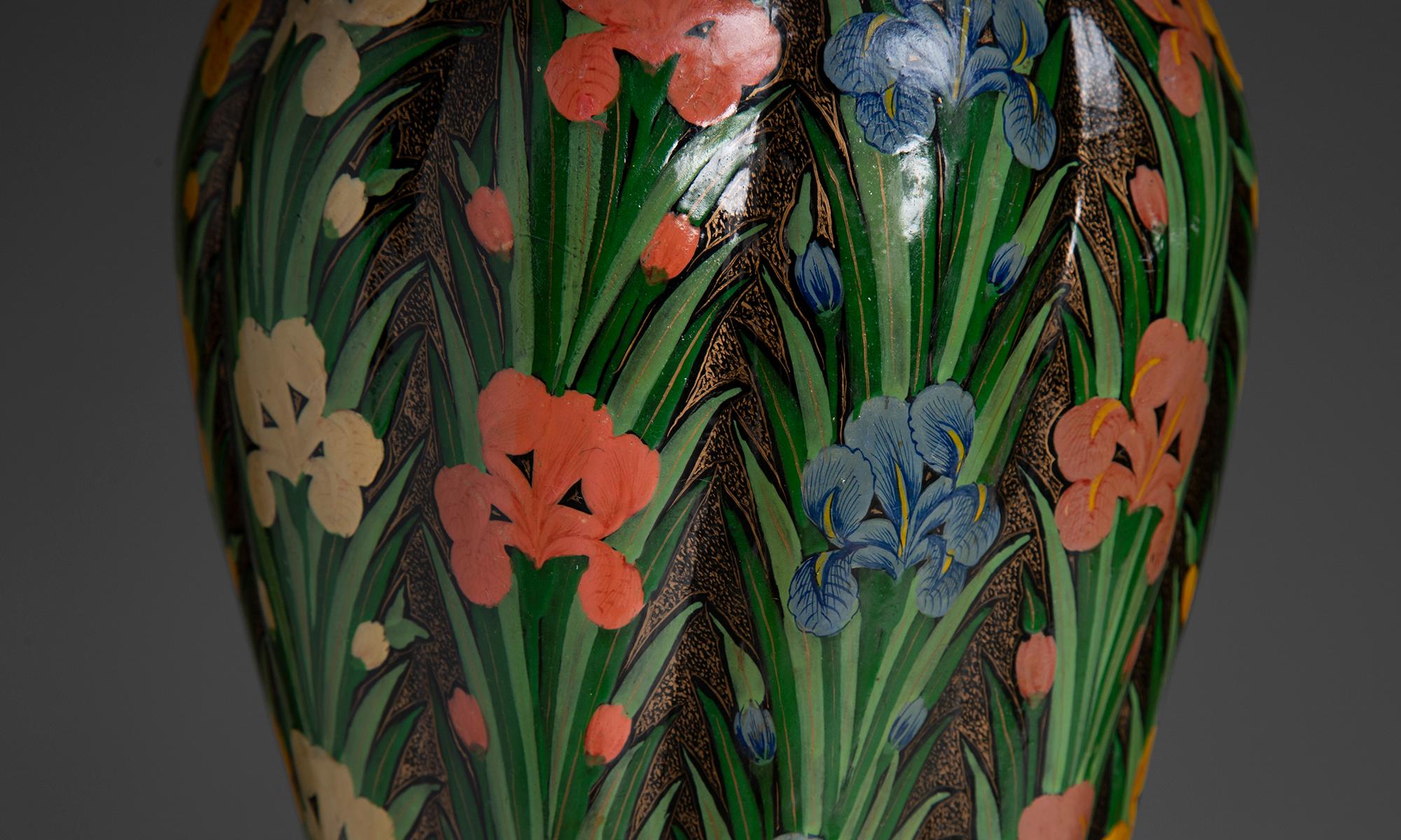 Wood Kashmiri Table Lamp, England circa 1920