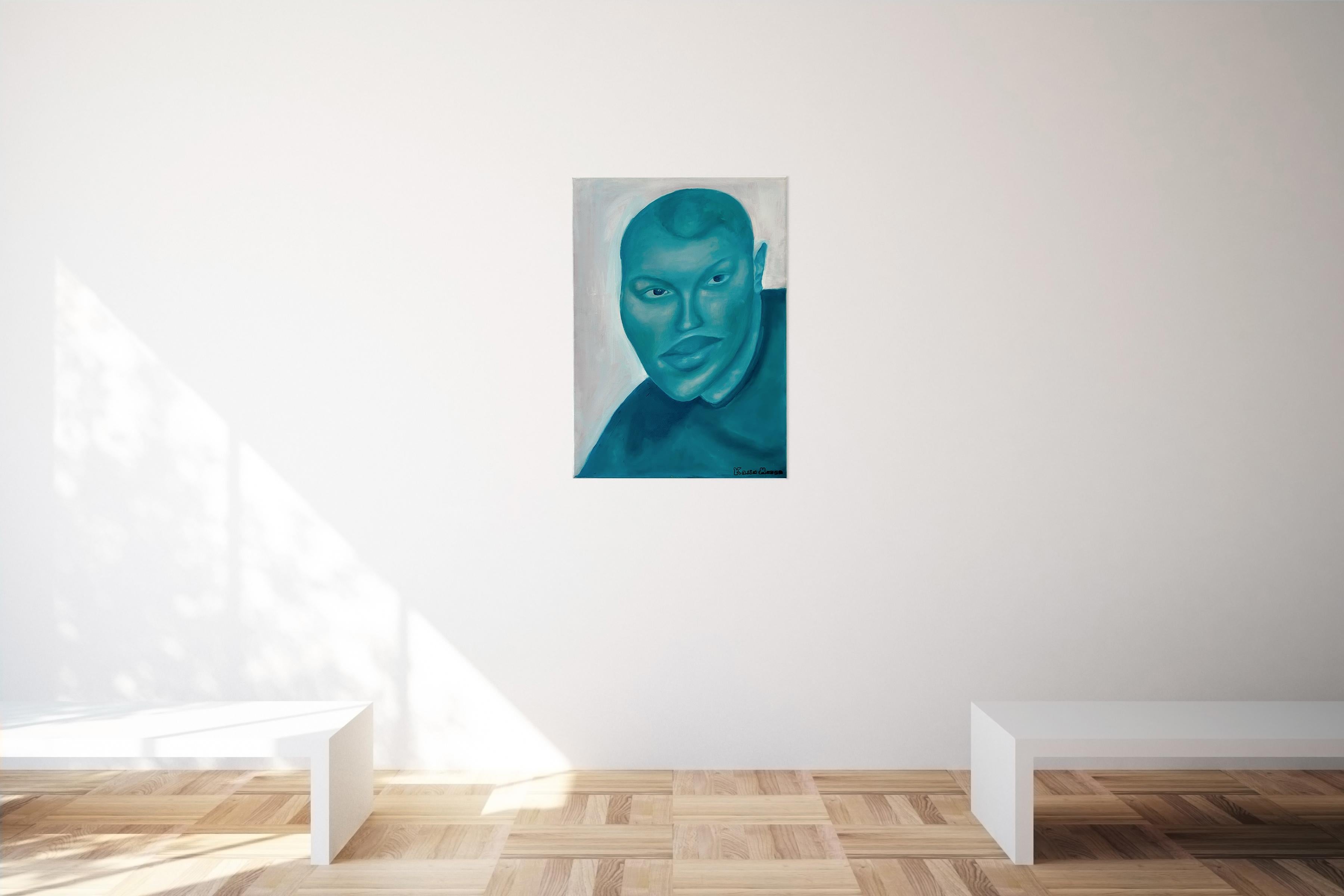 GREMLIN - Retrato Figurativo Contemporáneo, Arte Joven Polaco - Painting de Kasia Mazur