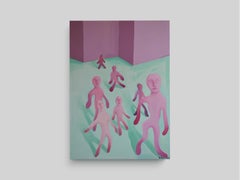 Opening Of A Store - Contemporary Figurative Oil Painting, Polish Young Art