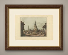 Kaskerat with Clock Tower and Mosque, Antique Aquatint by Mayer, 1809