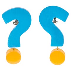 Kaso Acryl-Ohrclips in Blau und Orange