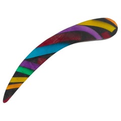 Harriet Bauknigt for Kaso Black and Rainbow Geometric Acrylic Resin Brooch