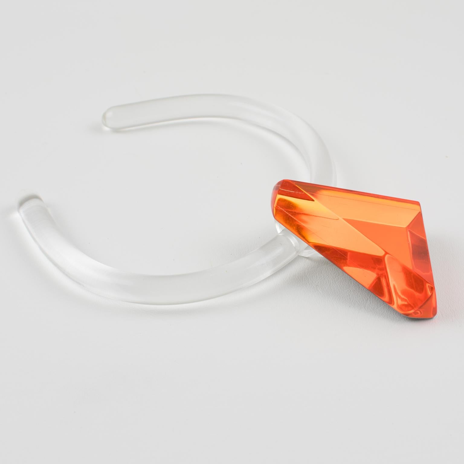 Kaso Blue, Orange, and Yellow Choker Pendant Necklace For Sale 8