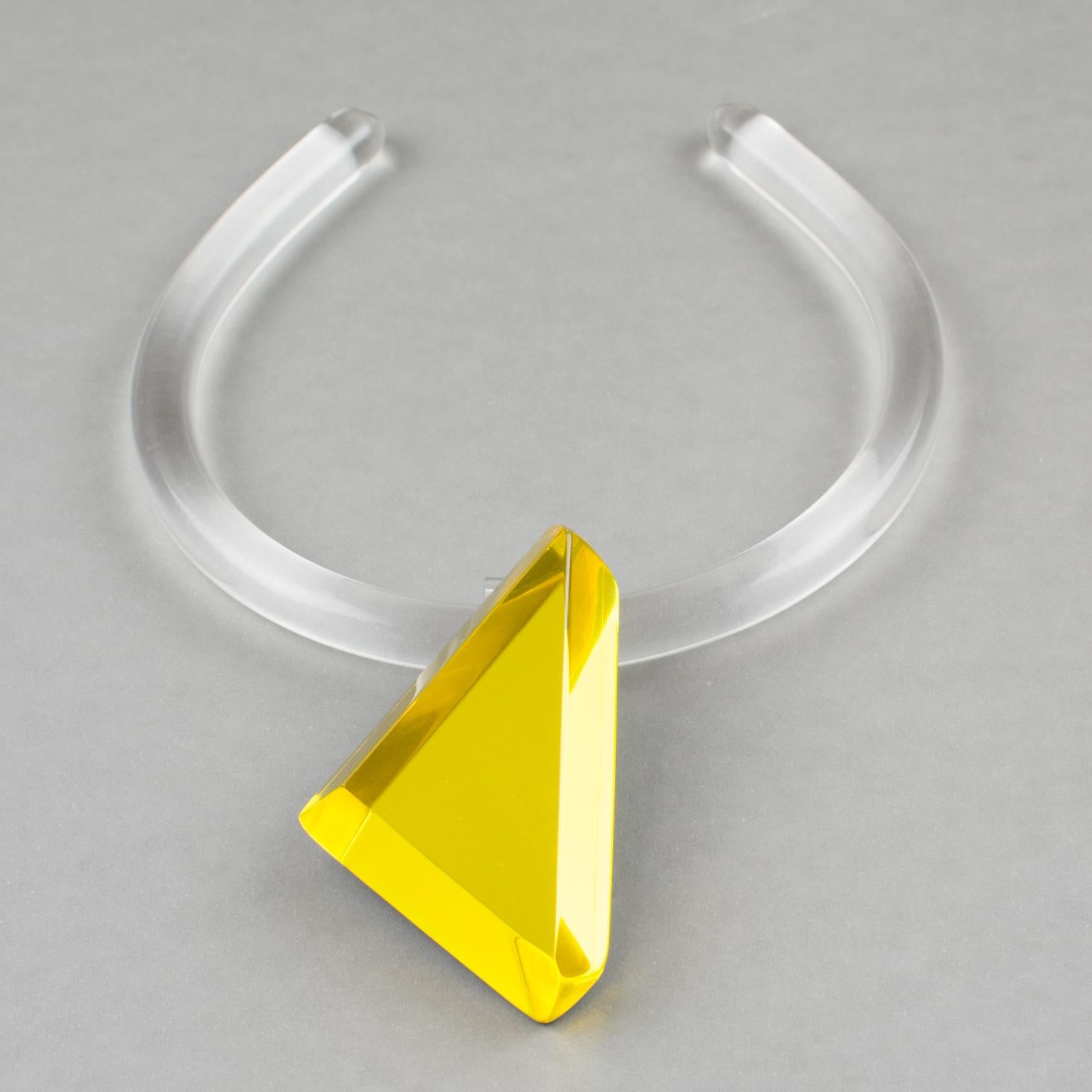 Kaso Blue, Orange, and Yellow Choker Pendant Necklace For Sale 1
