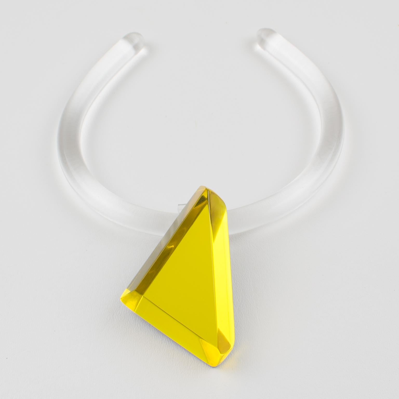 Kaso Blue, Orange, and Yellow Choker Pendant Necklace For Sale 3