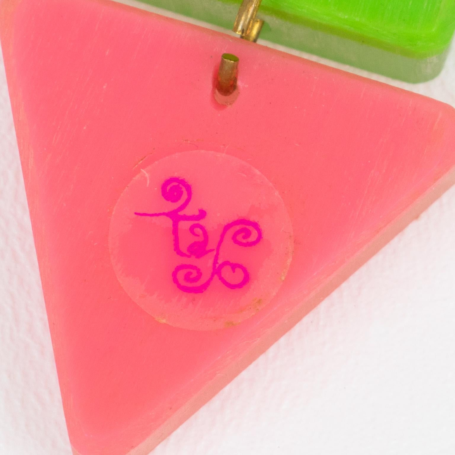 Women's or Men's Kaso Pastel Acrylic Resin Clip-on Earrings For Sale