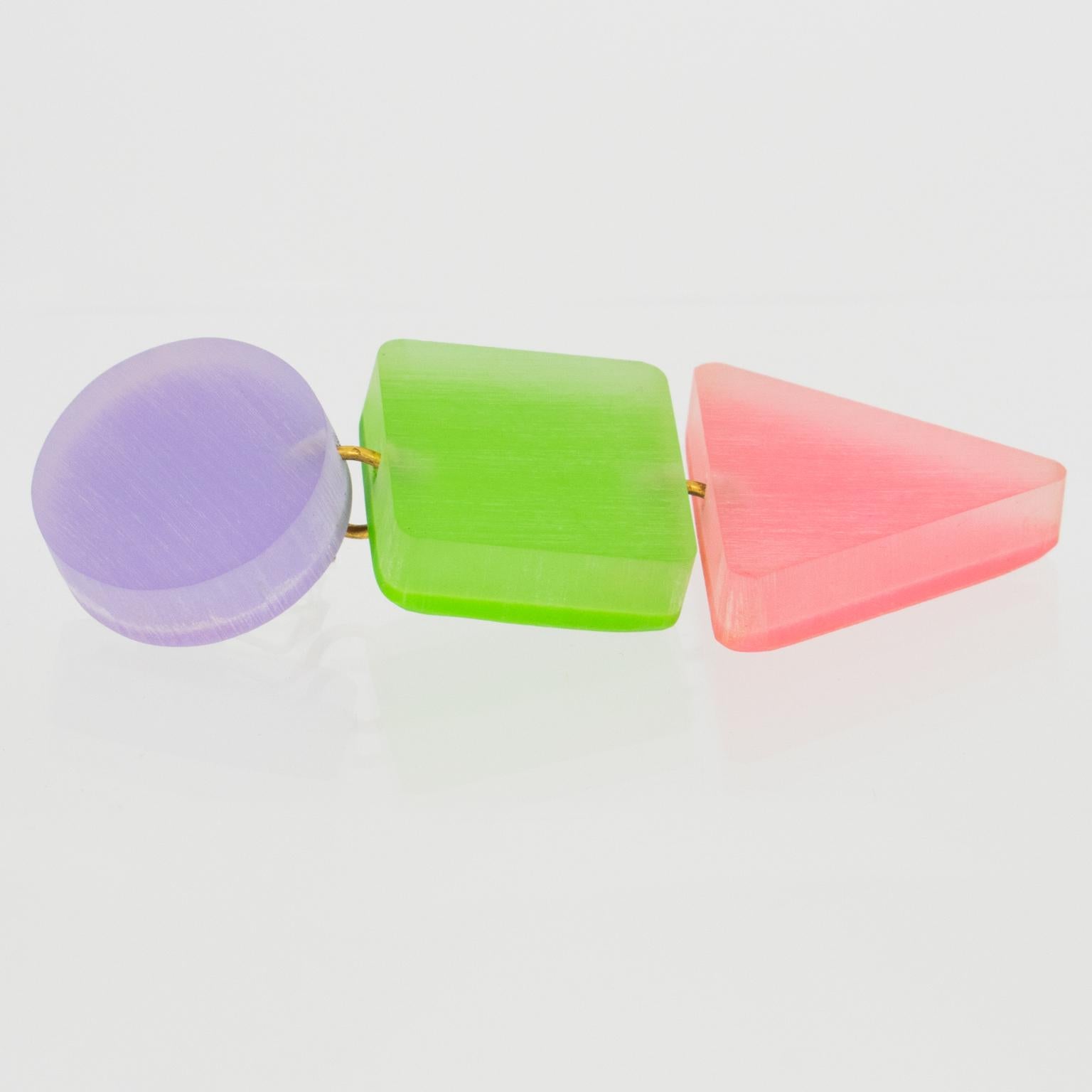Kaso Pastel Acrylic Resin Clip-on Earrings For Sale 2