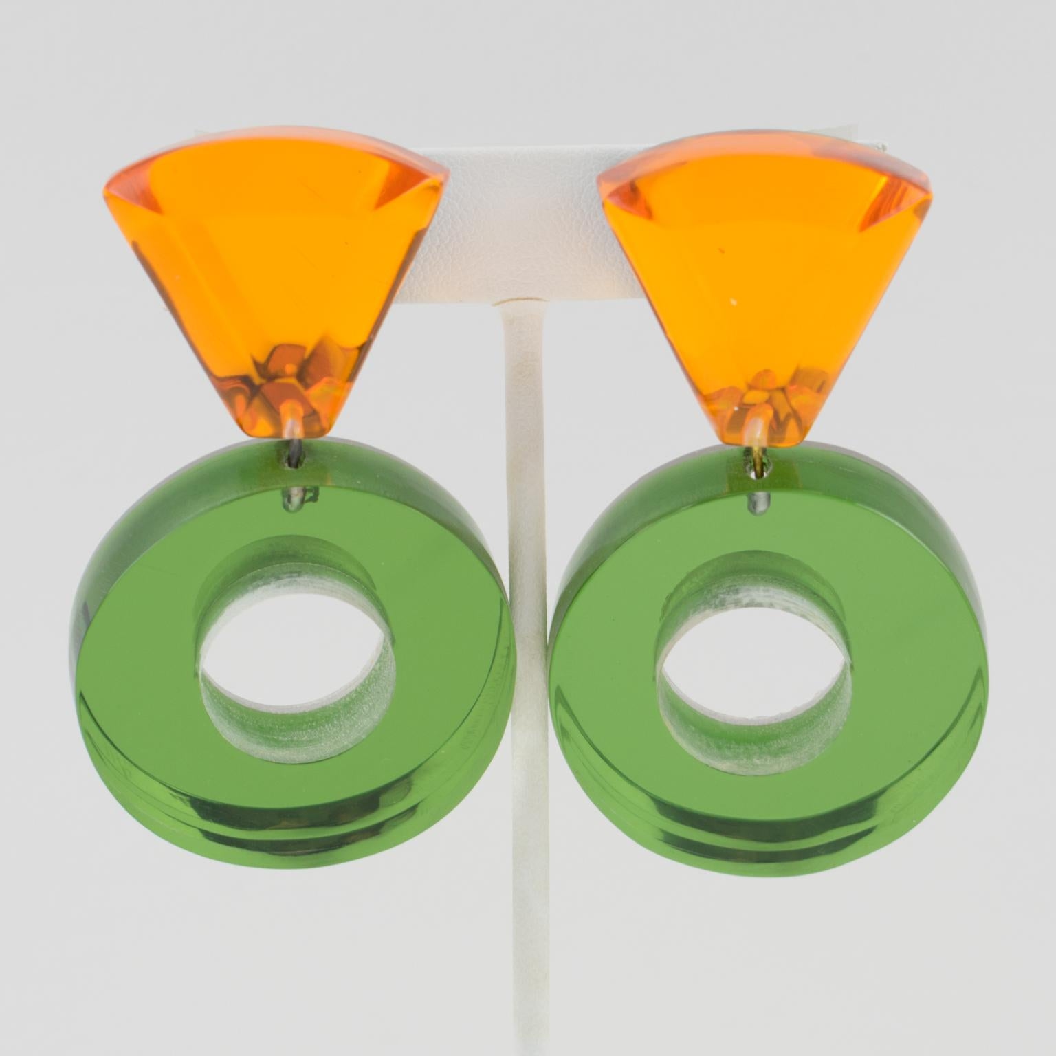 Kaso Bi-color Resin Earrings For Sale 1