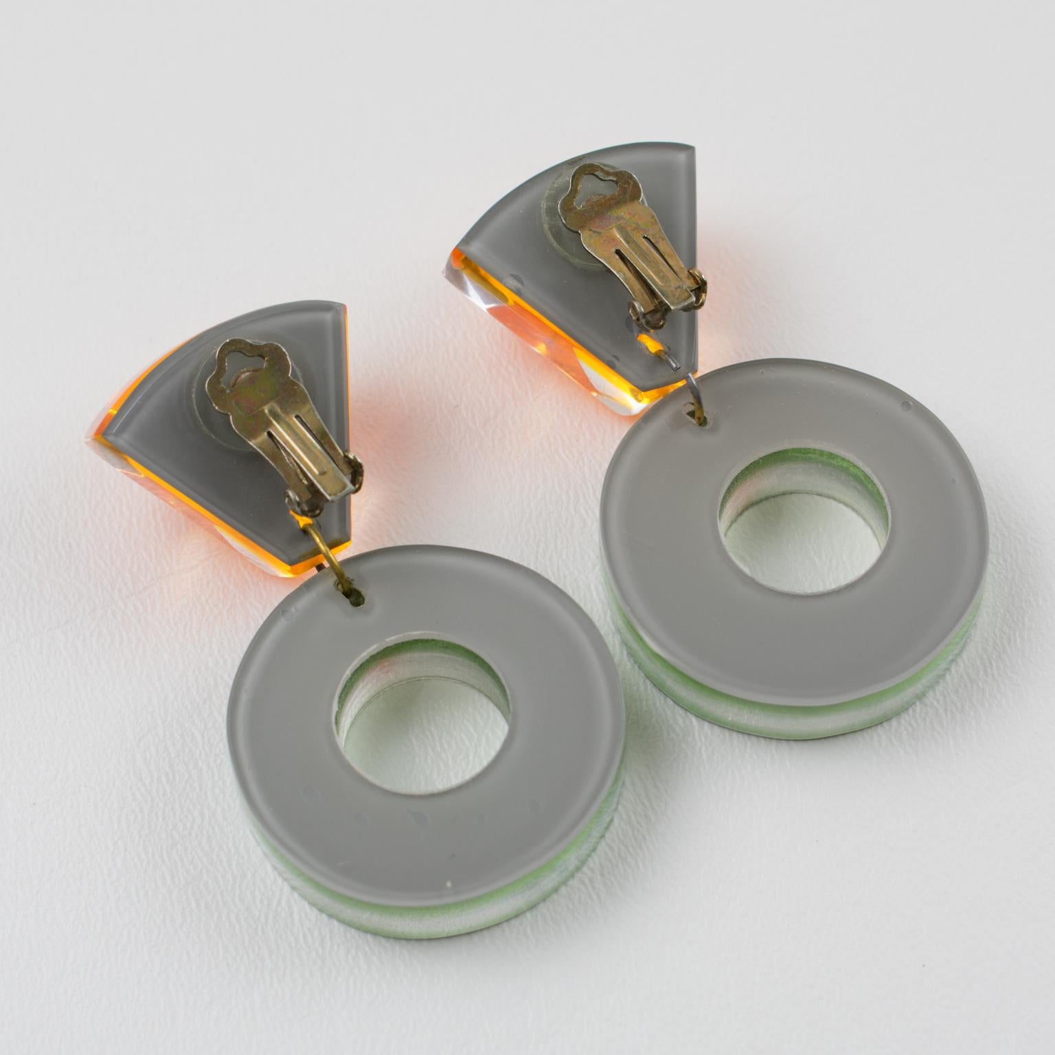 Kaso Bi-color Resin Earrings For Sale 3