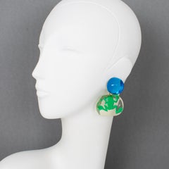 Kaso Resin Clip-on Earrings with Frog Design