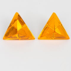 Harriet Baugnight for Kaso Orange Resin Pyramid Clip-on Earrings