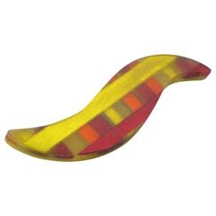 Vintage Kaso Multicolor Geometric Lucite Brooch