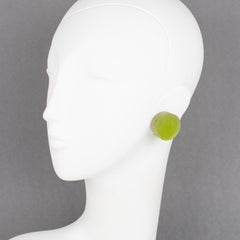 Kaso Pistachio Lucite Button Clip Earrings