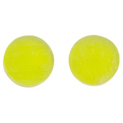 Kaso Pistachio Lucite Button Clip Earrings