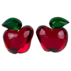 Kaso Rote Apfel-Ohrringe aus Acryl