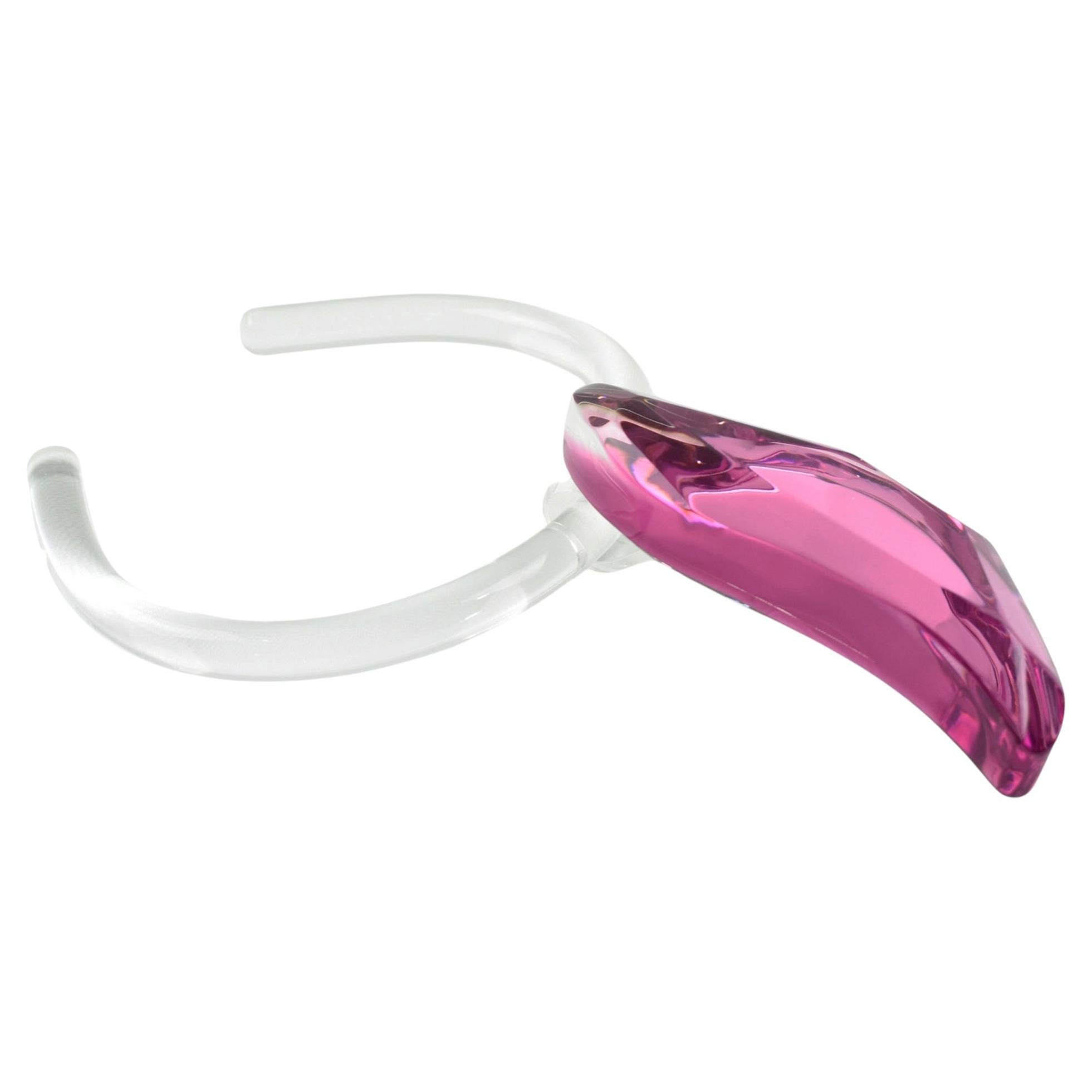 Kaso Sculptural Pink Rigid Acrylic Resin Choker Necklace For Sale