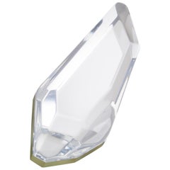 Retro Kaso Silver Mirror Effect Ice Cube Lucite Asymmetric Pin Brooch