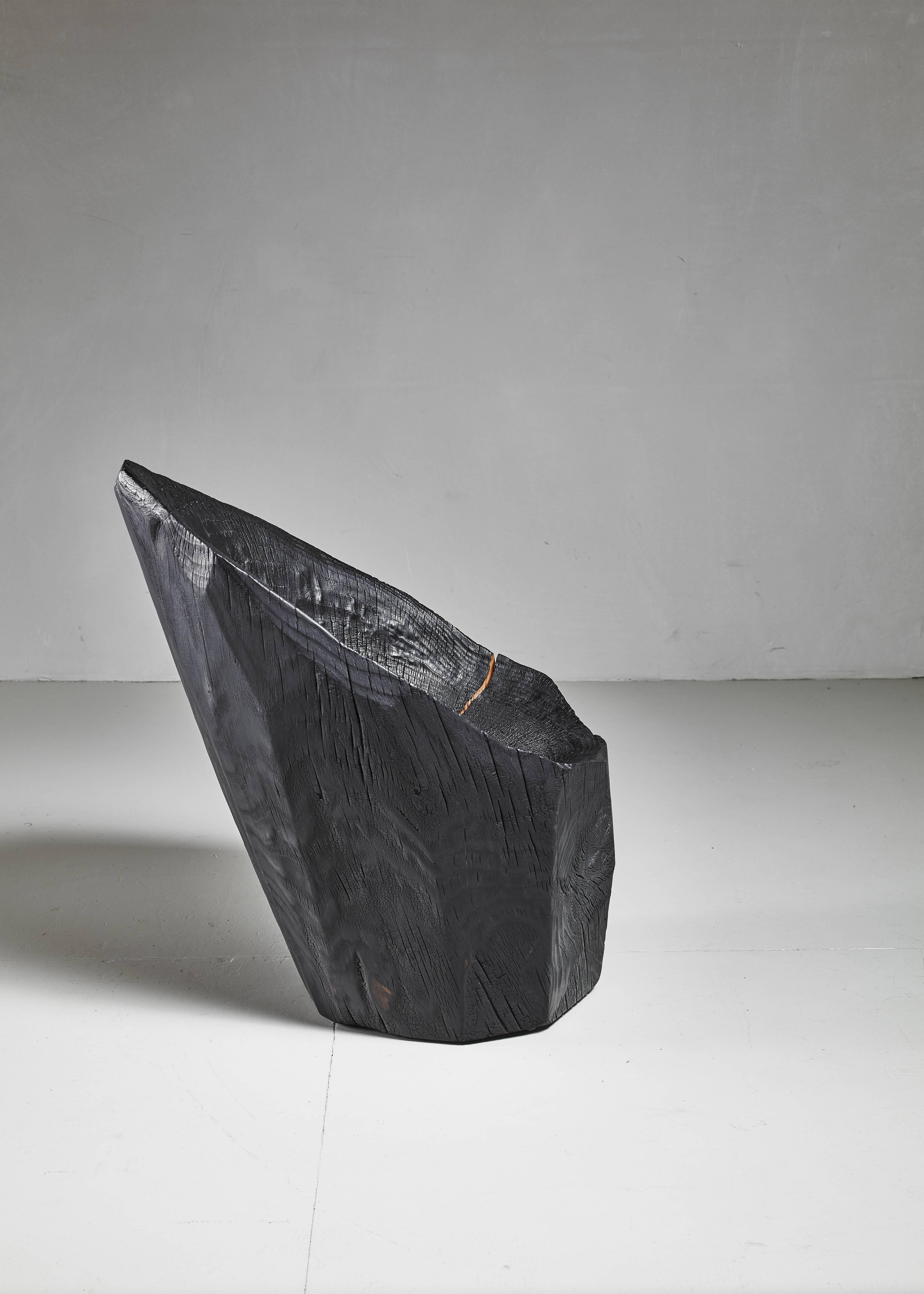 Contemporary Kaspar Hamacher Blackened Wood Chair, Belgium