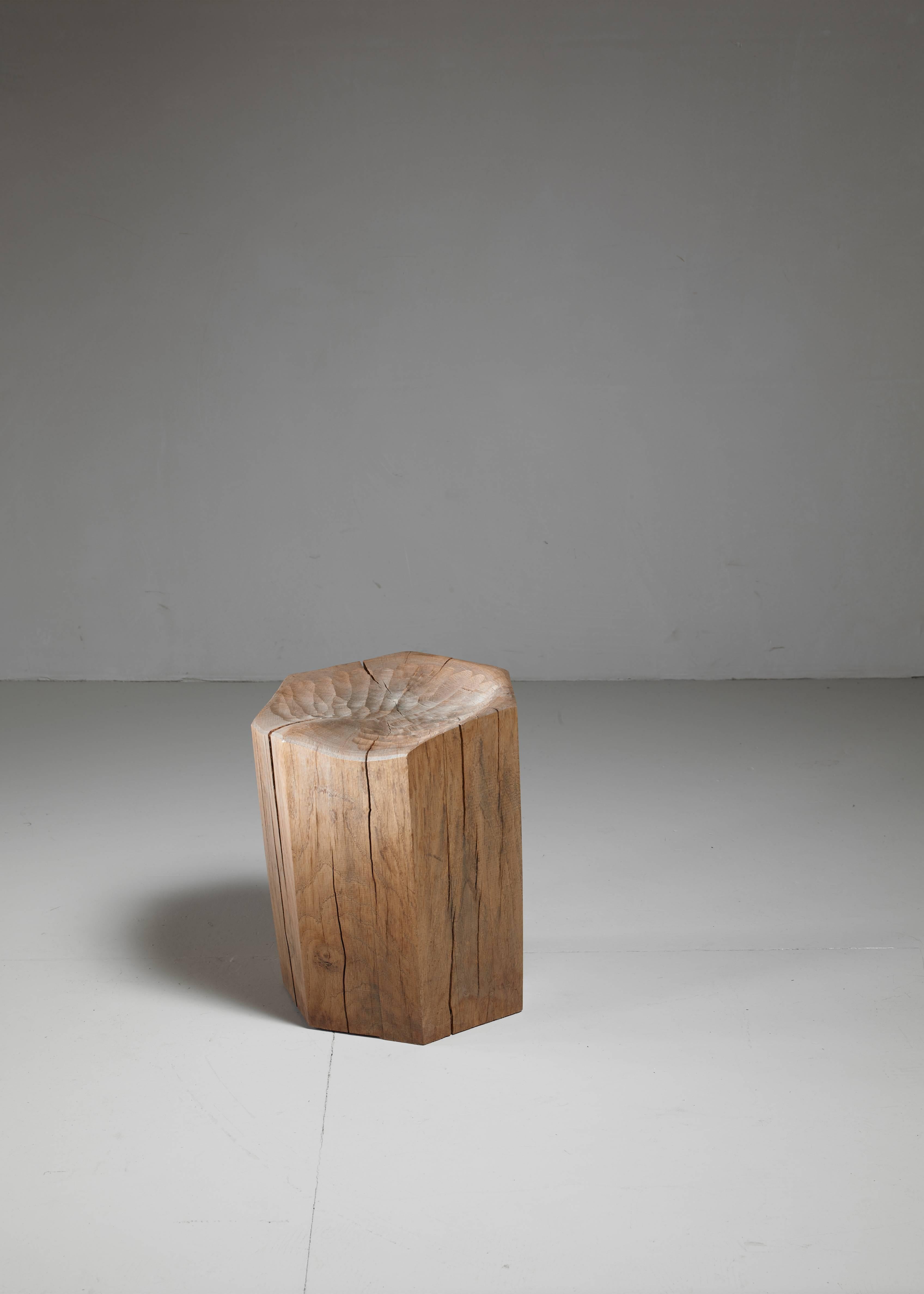 Organic Modern Kaspar Hamacher Der Sitz Oak Stool, Belgium For Sale