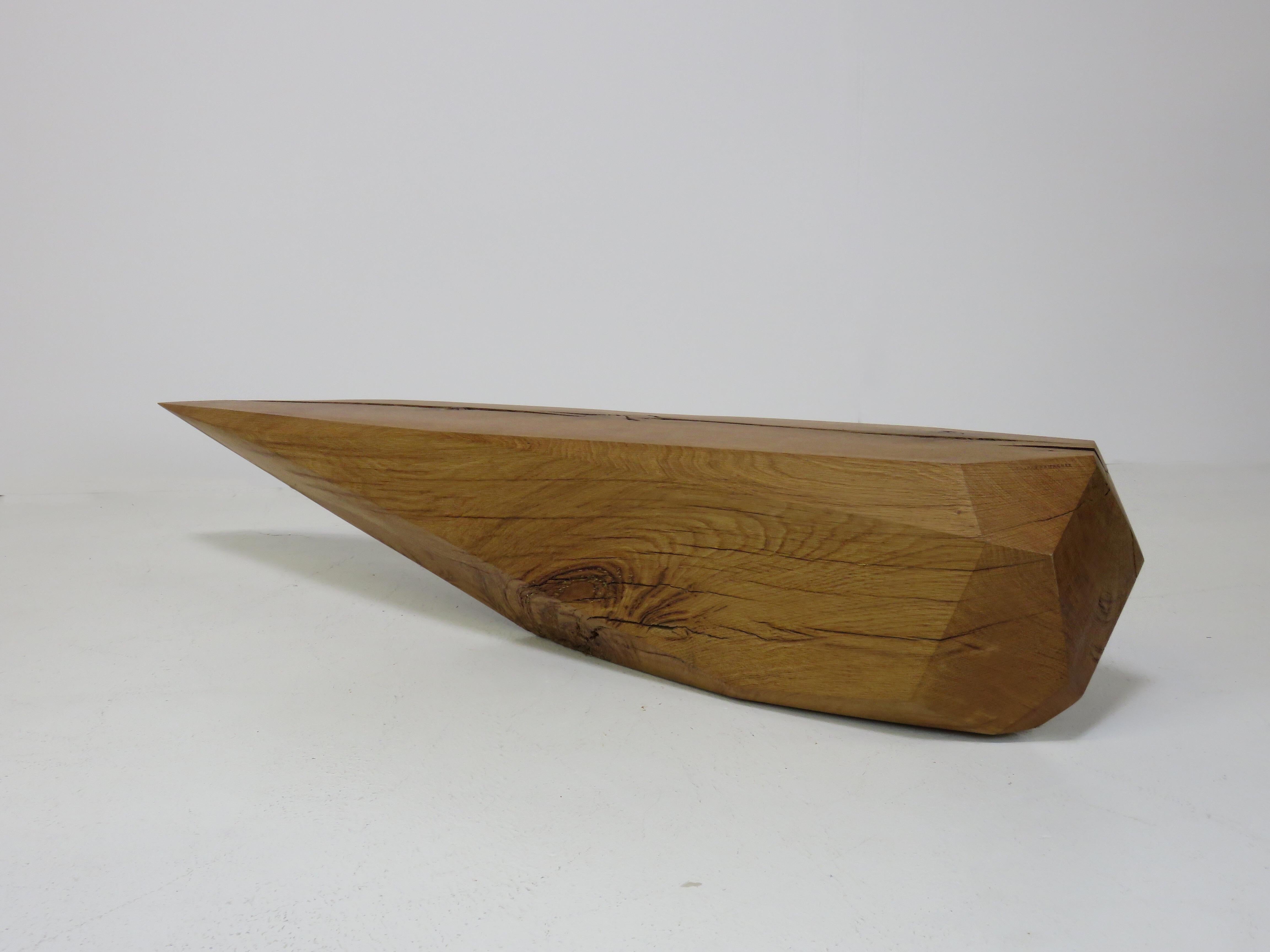 Modern Kaspar Hamacher ‘Gemstone’ Solid Oak Sculpture/ Table For Sale