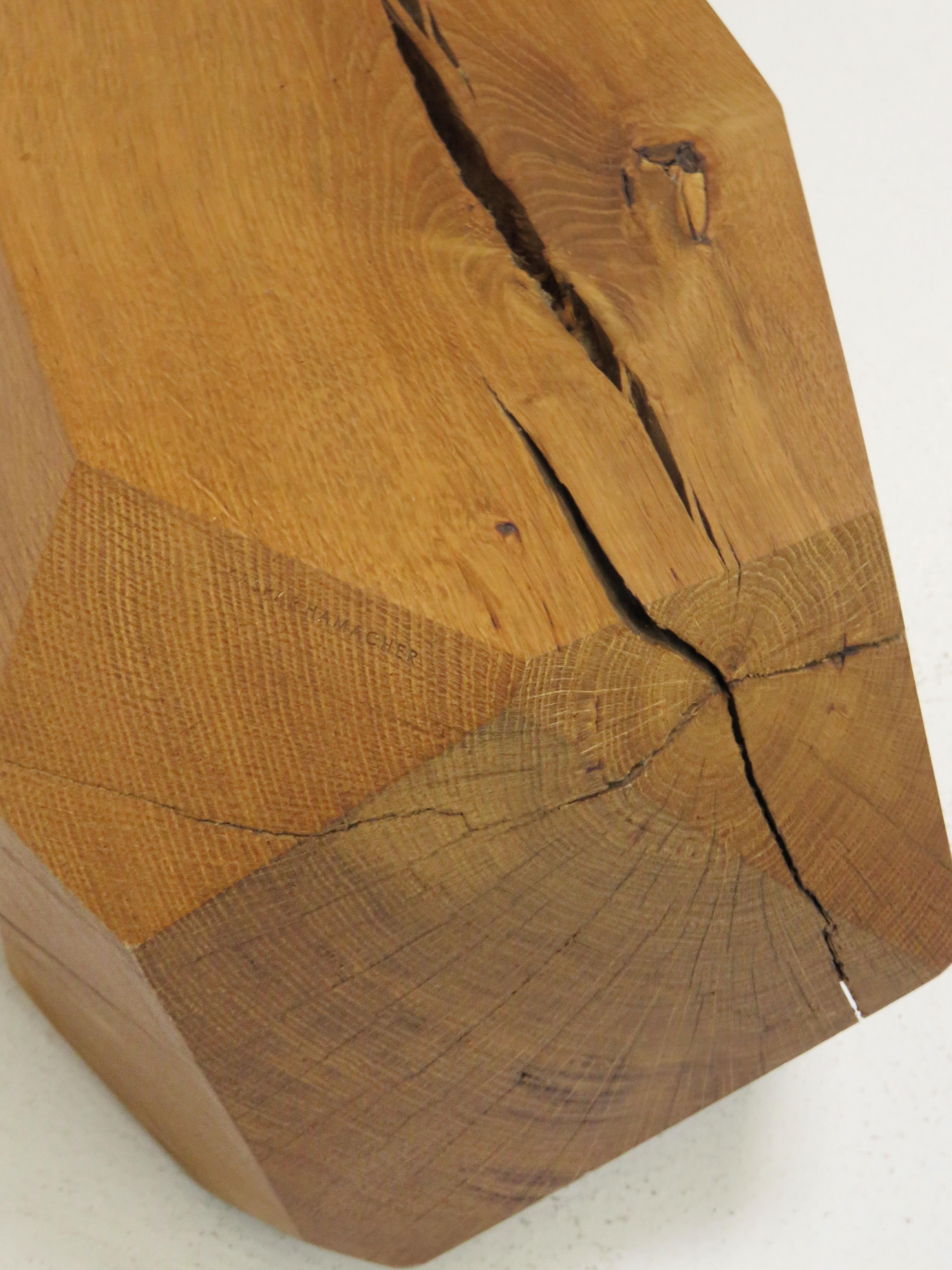 Hand-Carved Kaspar Hamacher ‘Gemstone’ Solid Oak Sculpture/ Table For Sale