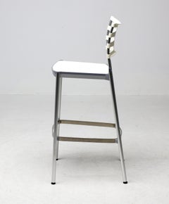 Kasper Salto ICE Bar Stool for Fritz Hansen: Sculptural Fluidity in Arctic White