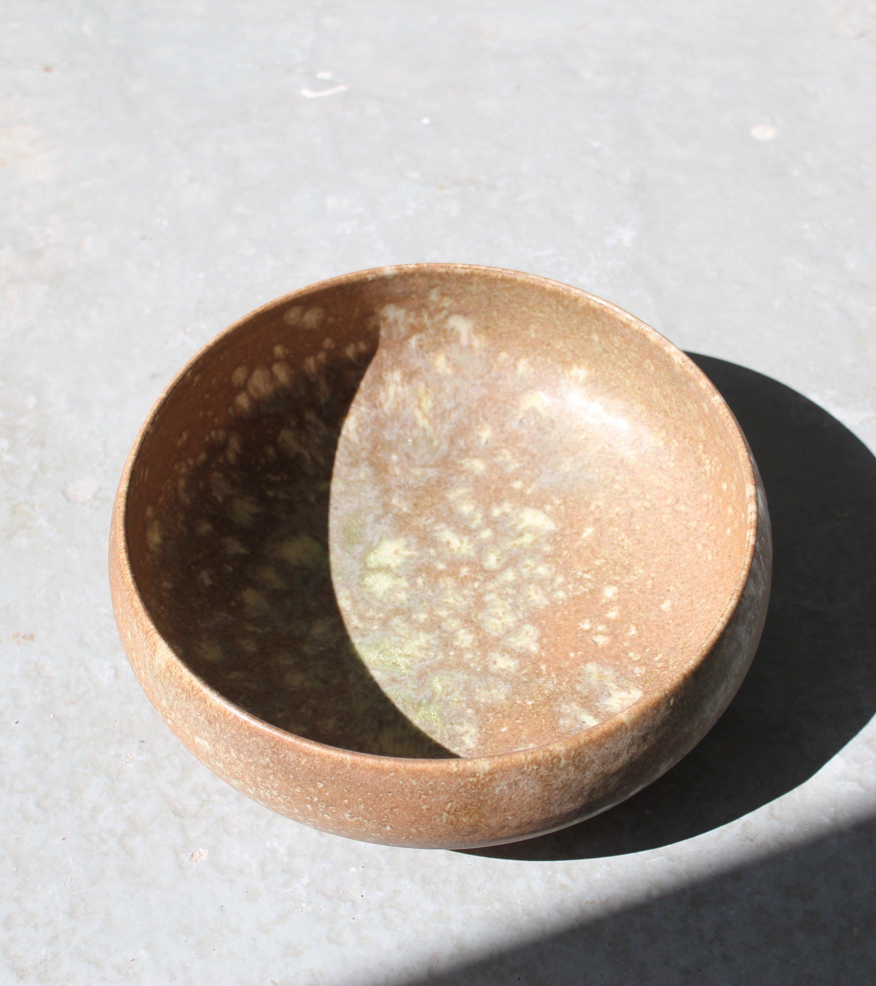 Ceramic Kasper Würtz Closed Form Bowl Terracotta & Green Glaze