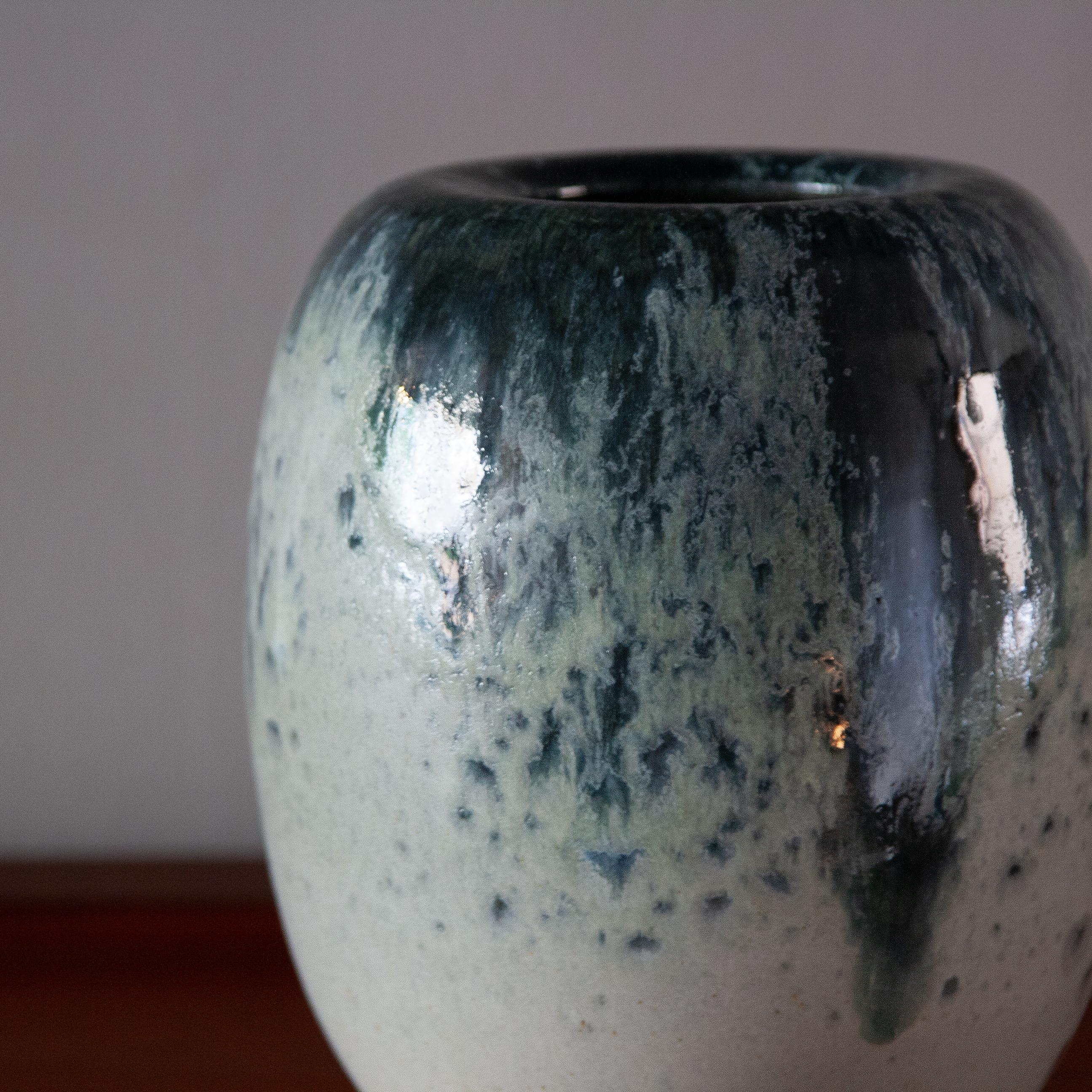 Ceramic Kasper Würtz One off Blue-Green Anenome Vase Small