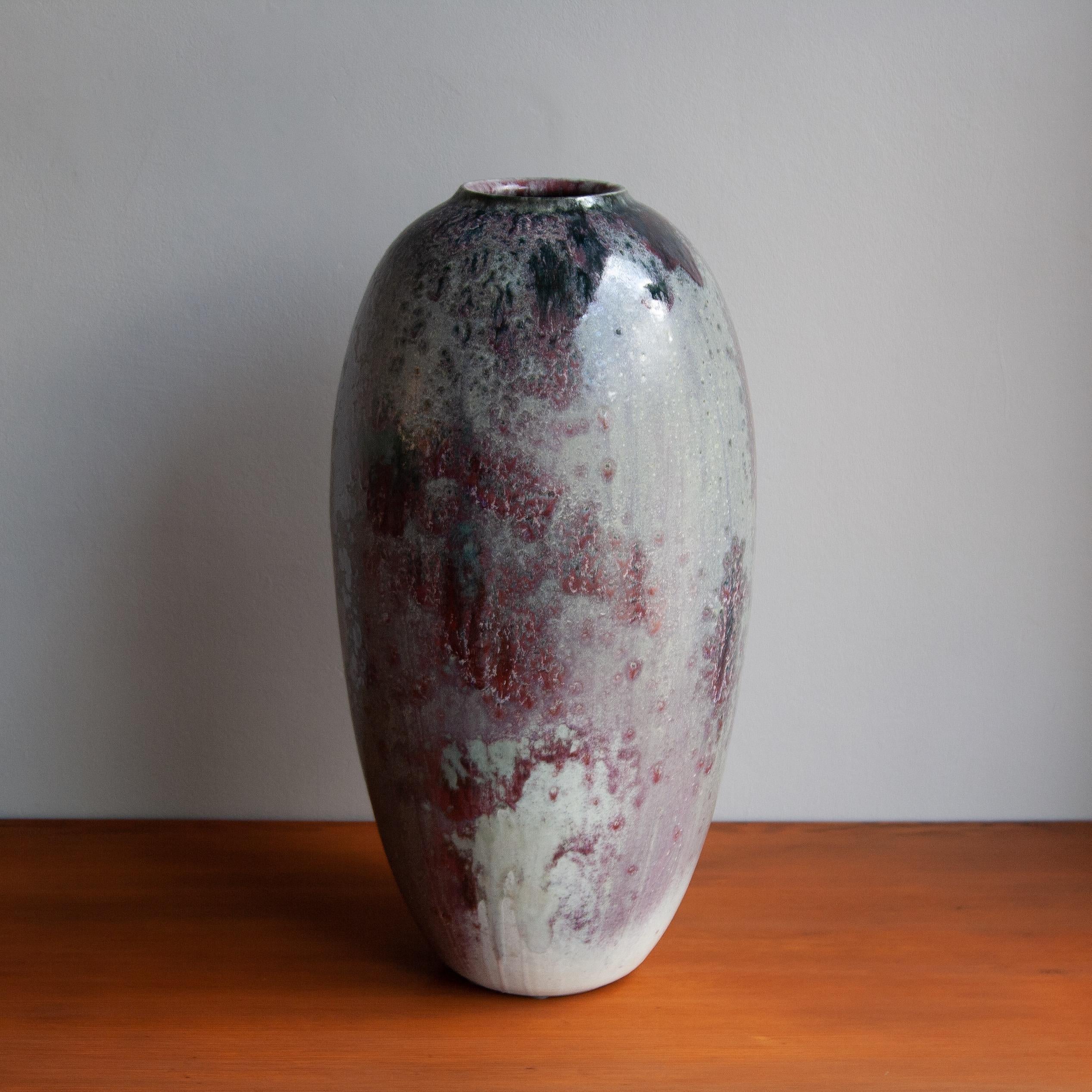 Ceramic Kasper Würtz One Off Large Purple Urn Light Glass