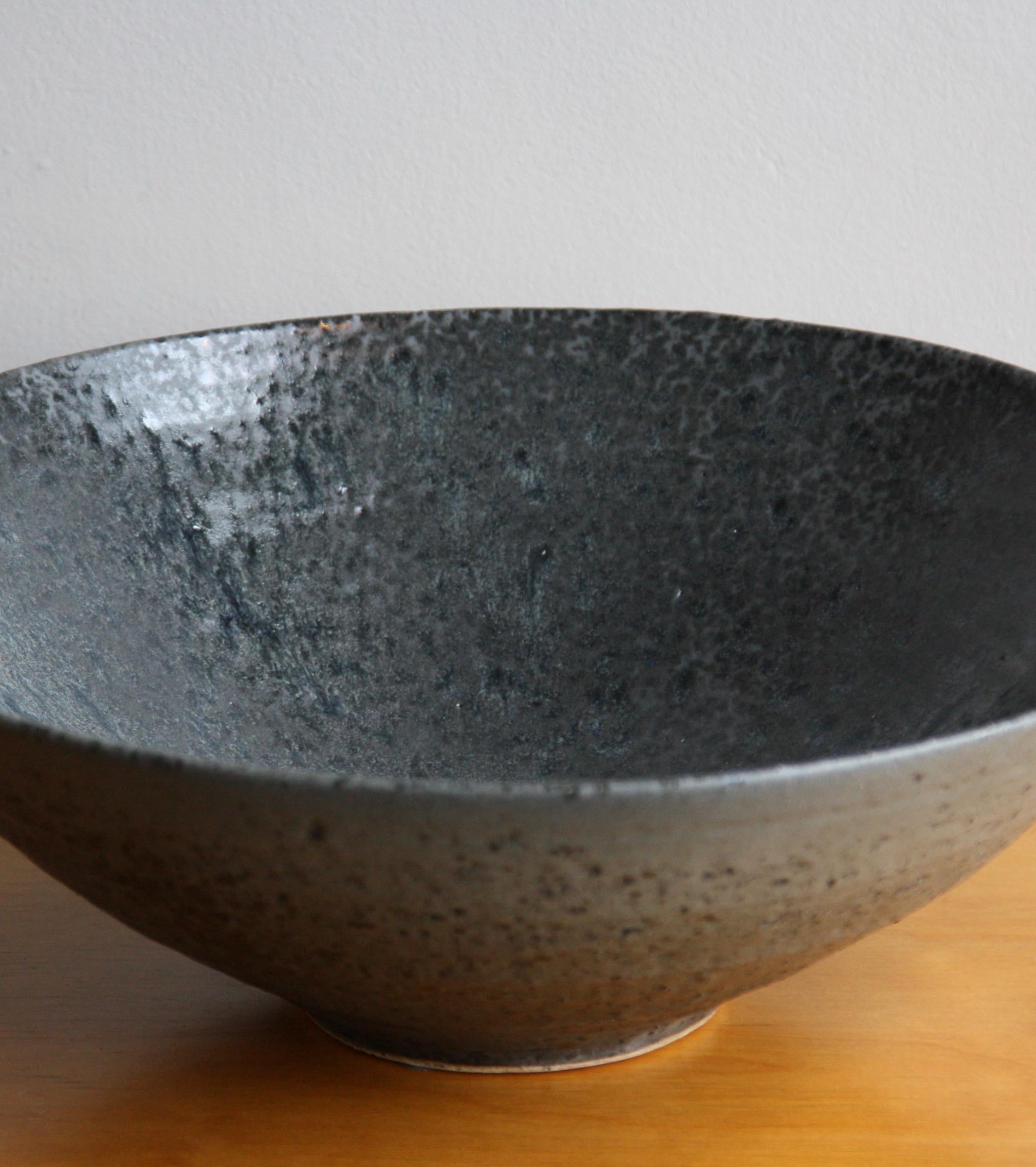 Danish Kasper Würtz One Off Large Stoneware Bowl Black Glaze