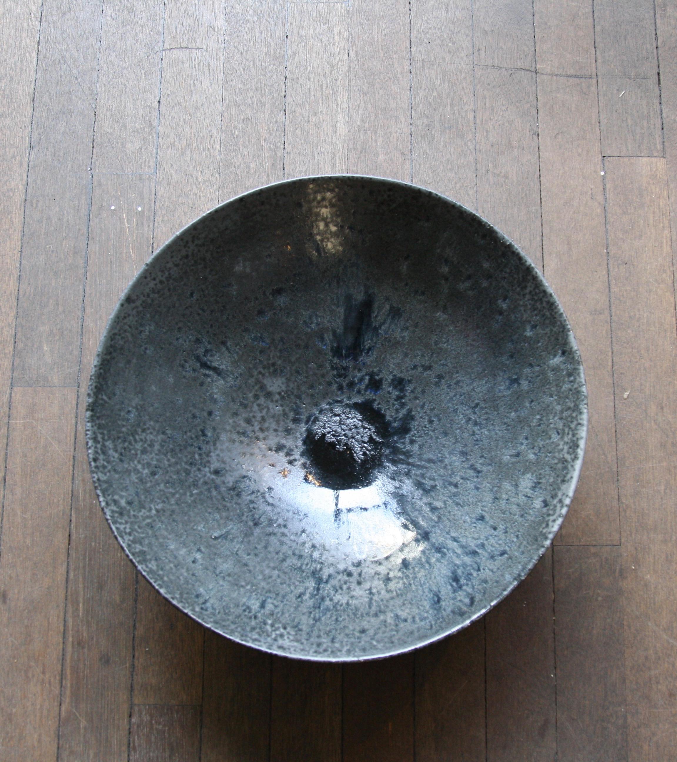 Kasper Würtz One Off Large Stoneware Bowl Black Glaze In Excellent Condition In London, GB