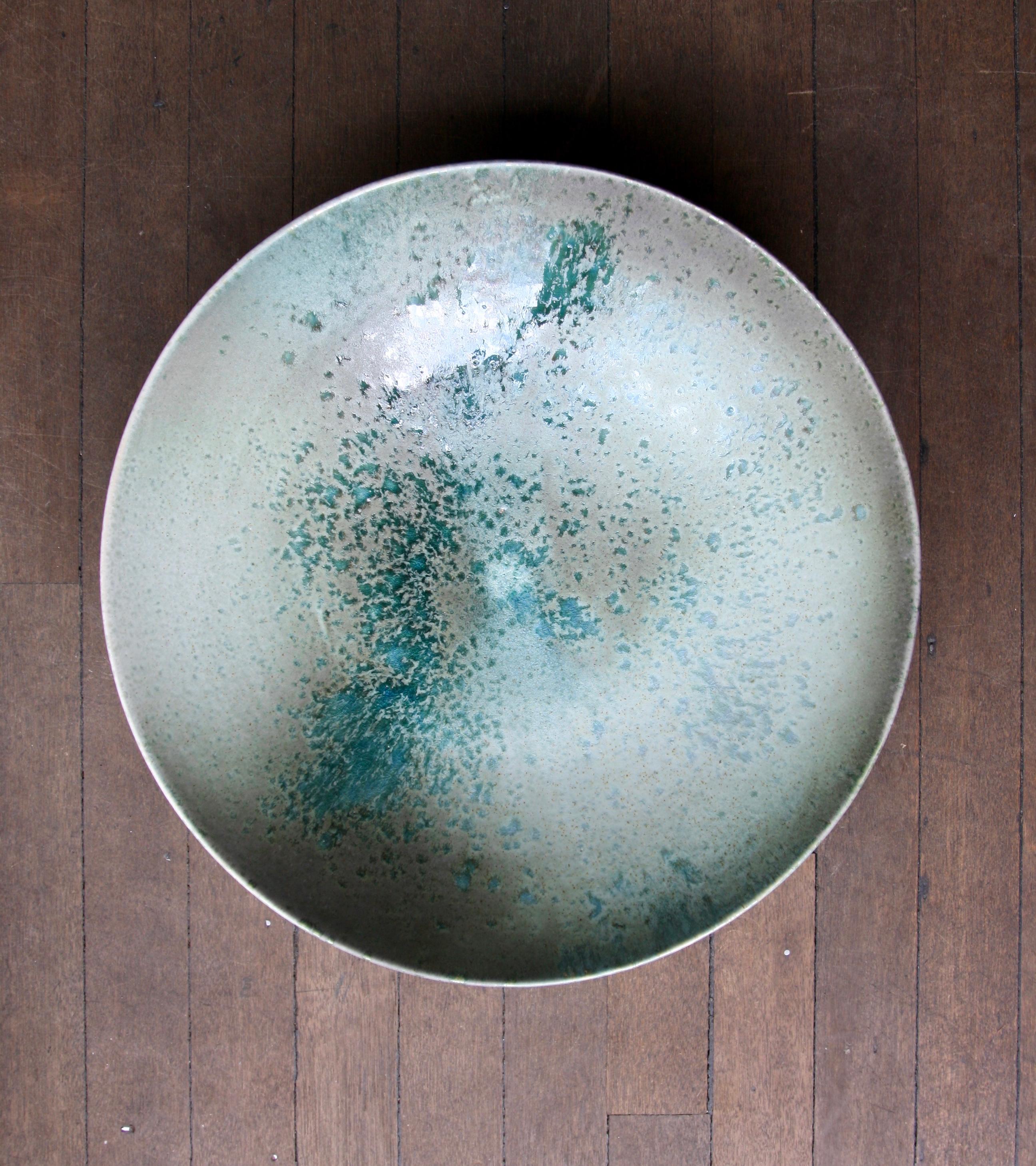 Glazed Kasper Würtz One Off Massive Bowl Turquoise/Green/Ombre/Grey Glaze