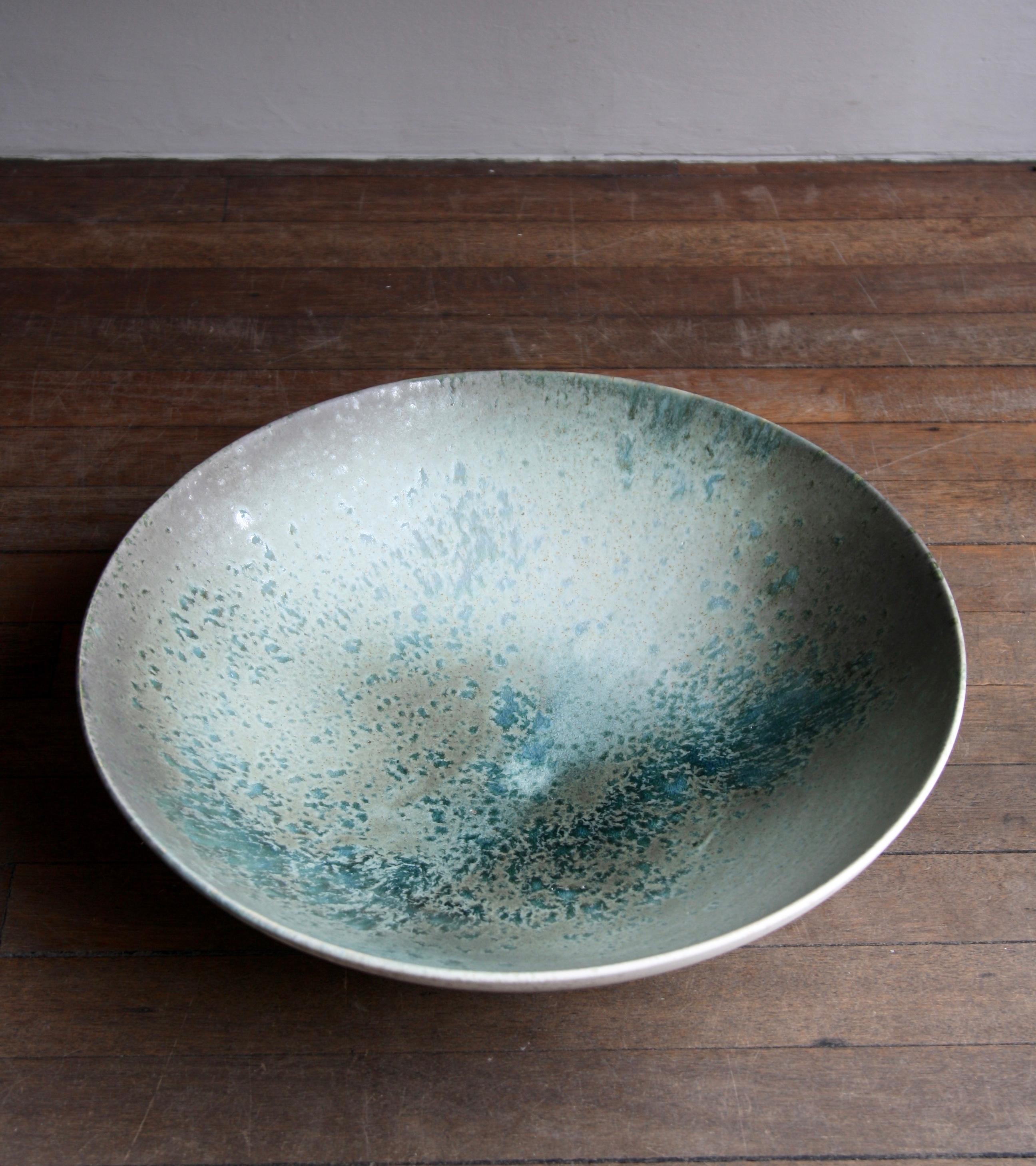 Contemporary Kasper Würtz One Off Massive Bowl Turquoise/Green/Ombre/Grey Glaze