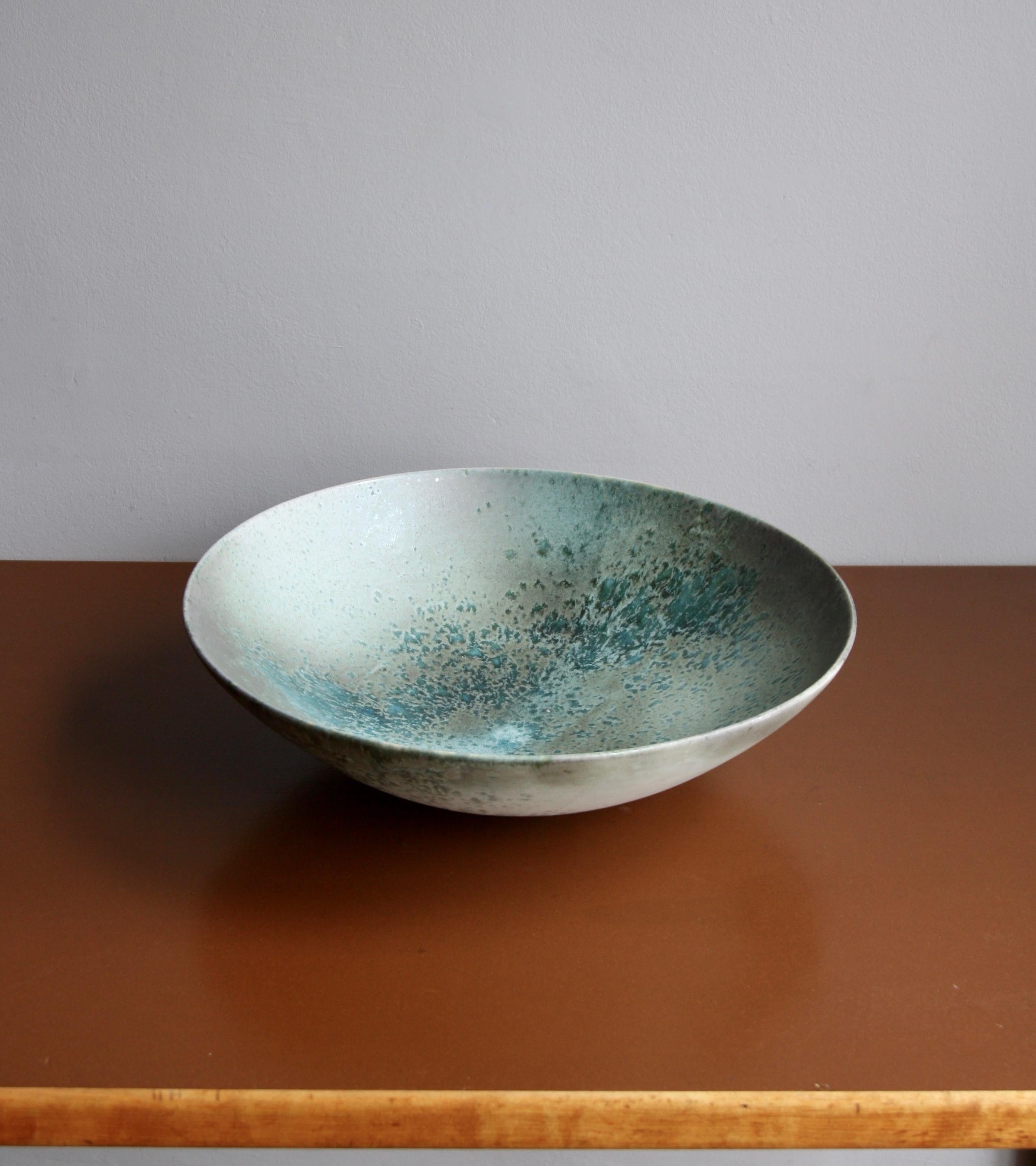 Stoneware Kasper Würtz One Off Massive Bowl Turquoise/Green/Ombre/Grey Glaze