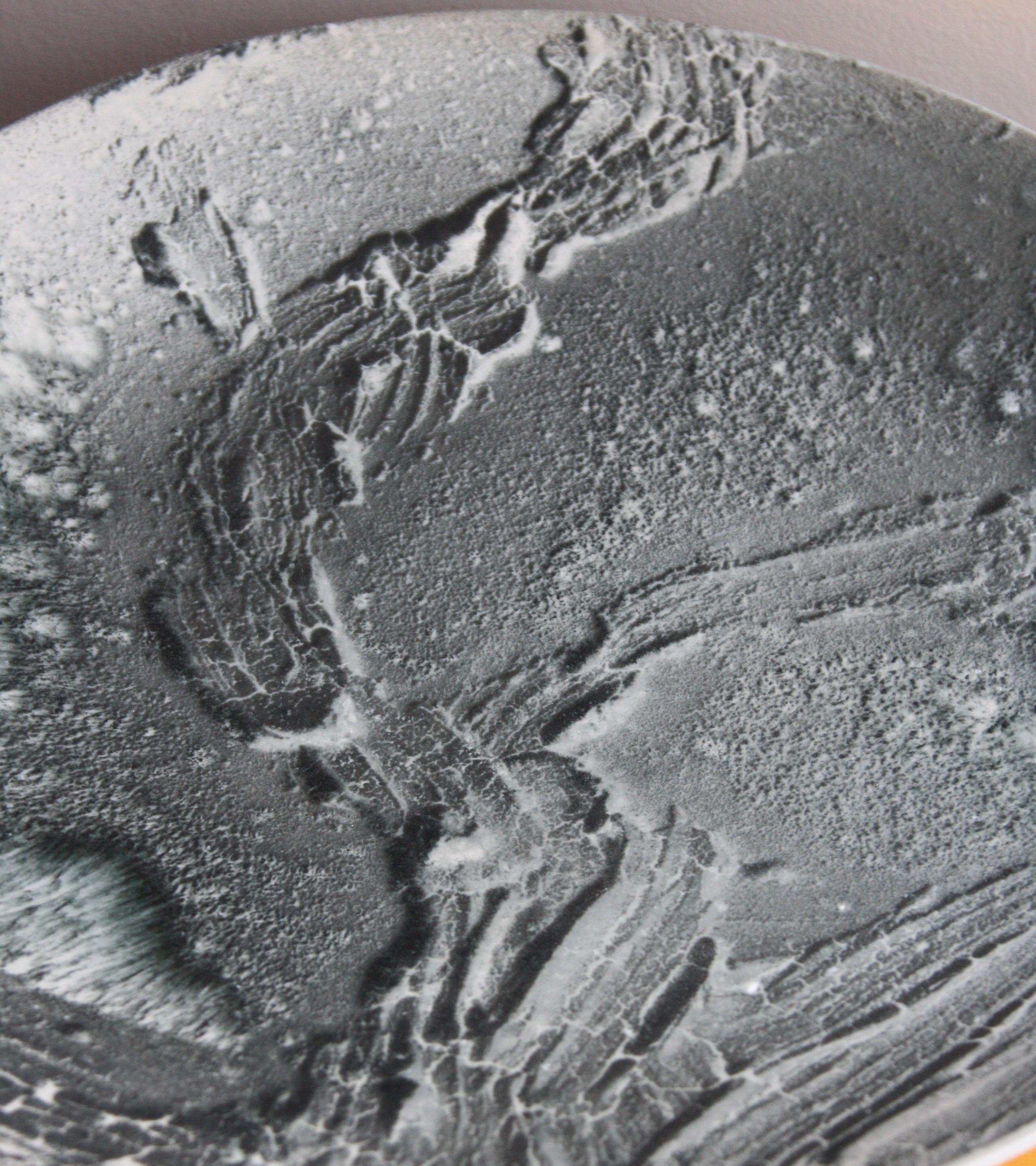 Kasper Würtz One Off Stoneware Art Plate Monochromatic Black Glaze 3