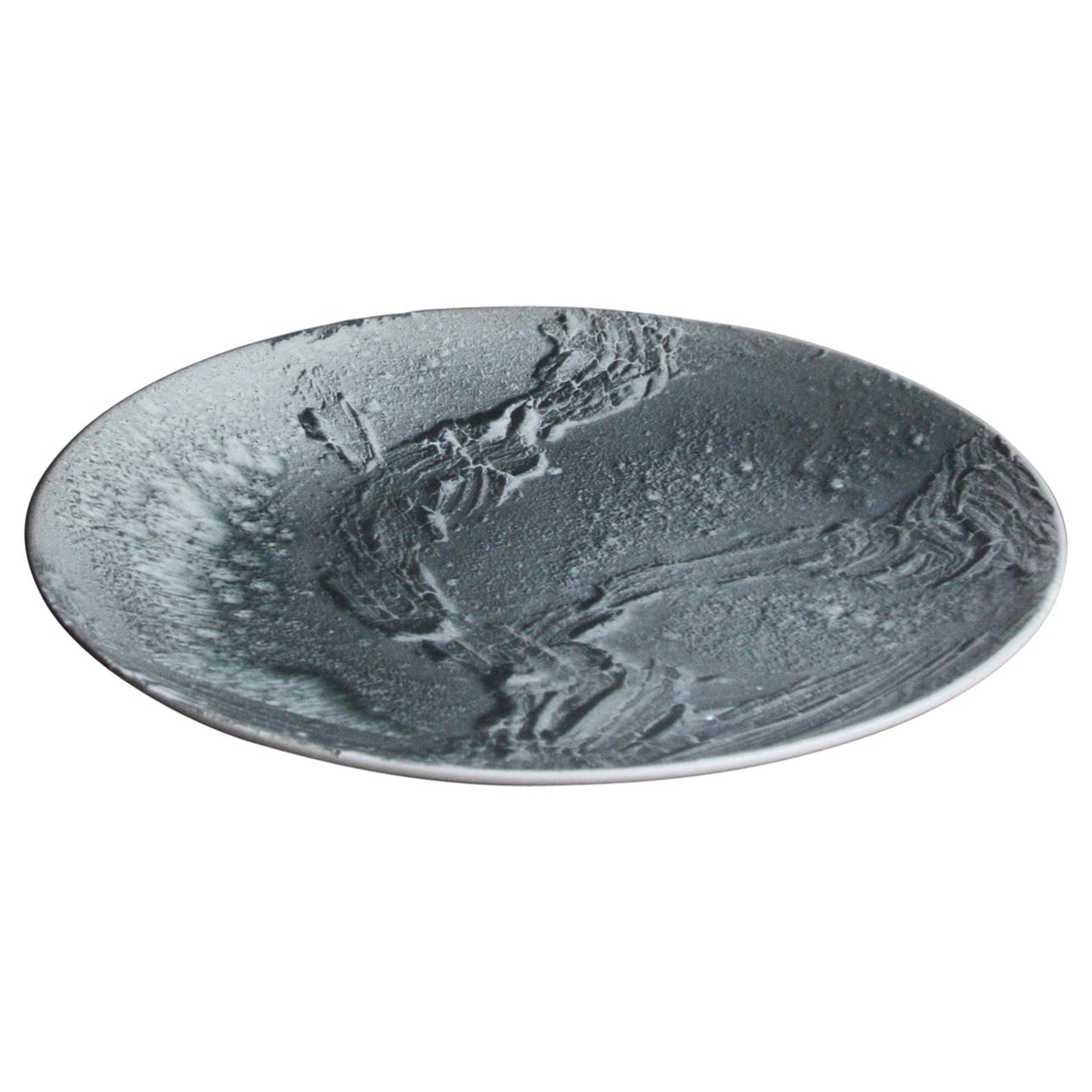 Kasper Würtz One Off Stoneware Art Plate Monochromatic Black Glaze