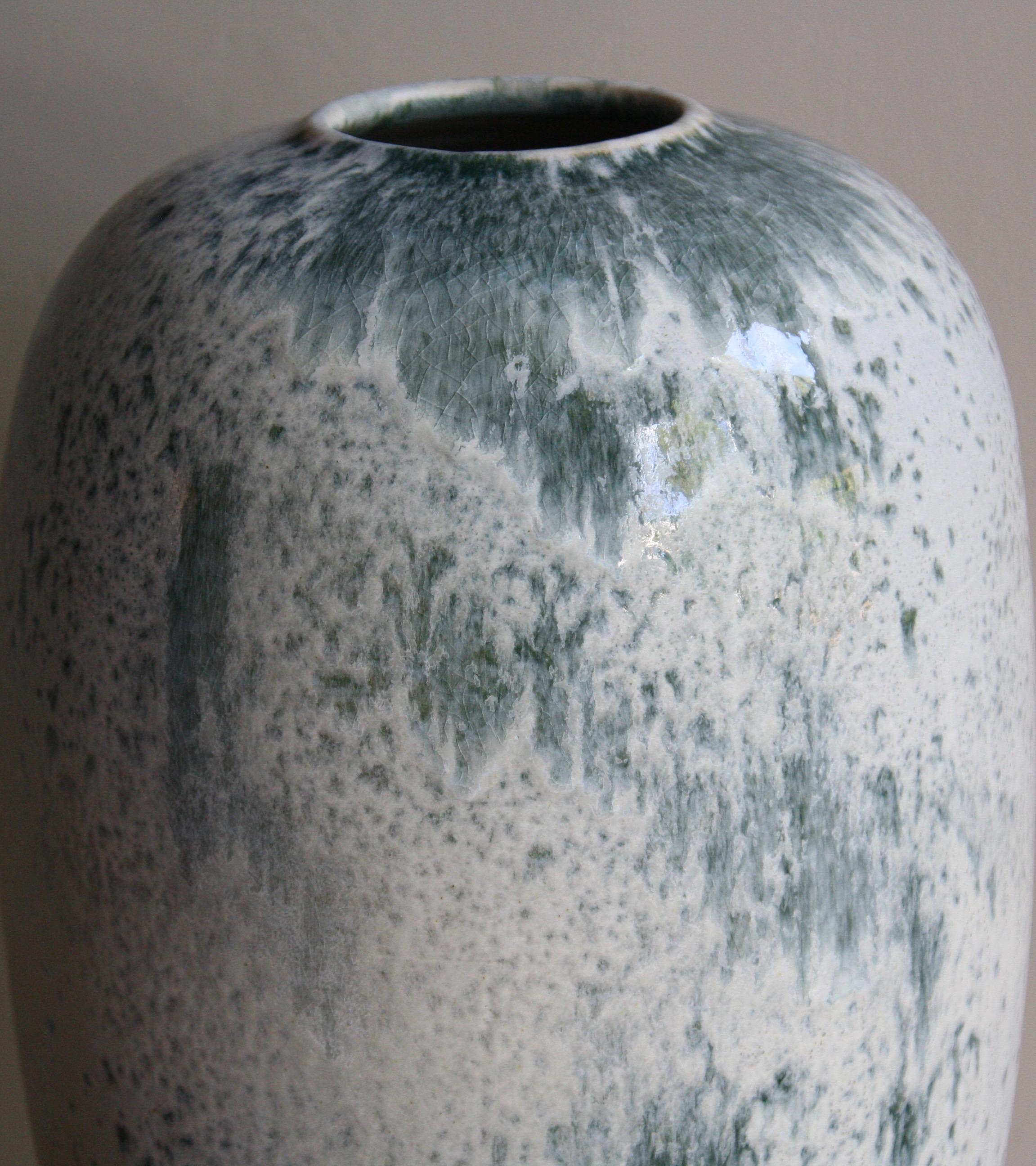 Kasper Würtz One Off Stoneware 'Rising Balloon' Vase #1 Blue and White Glaze 3