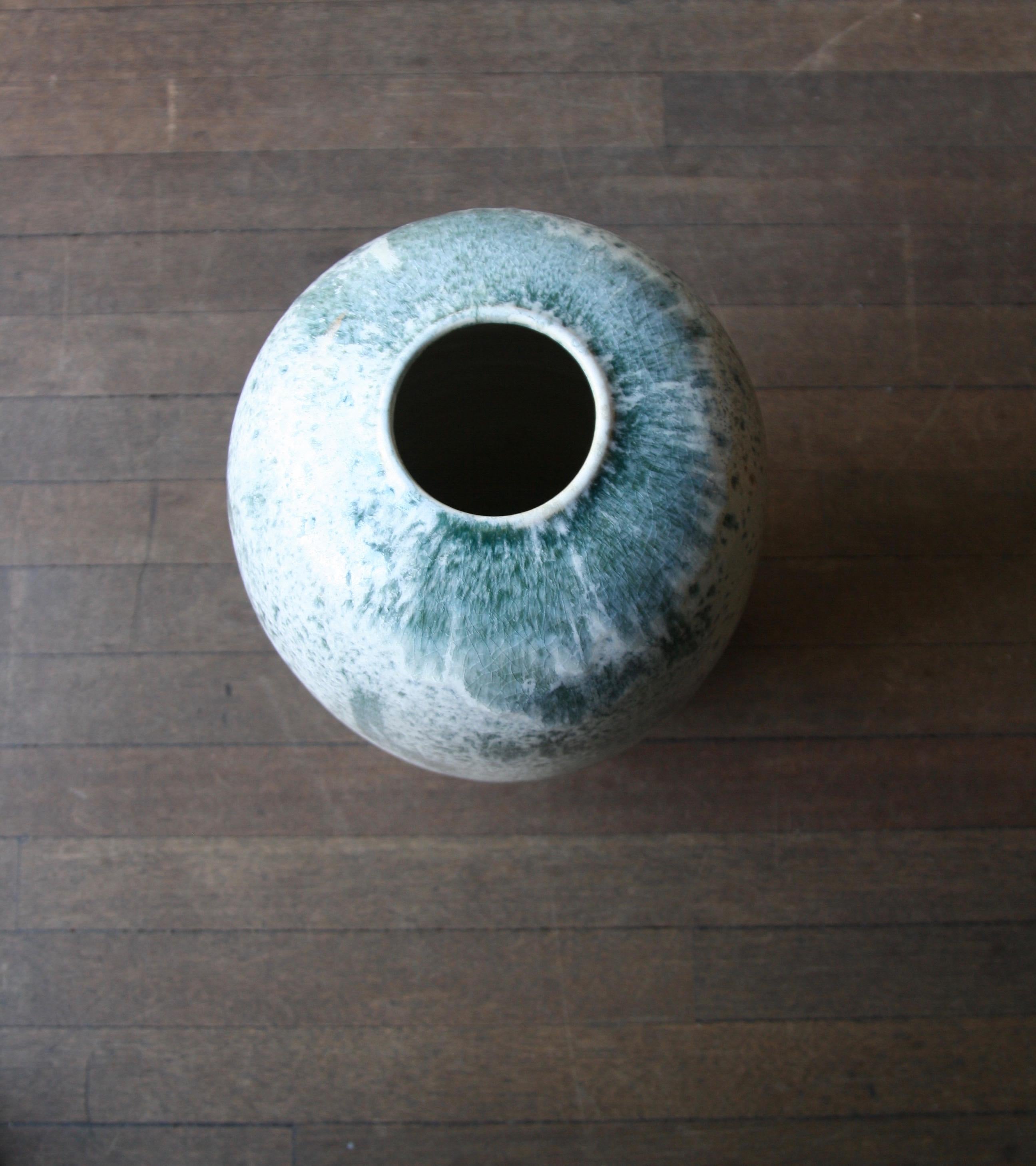 Contemporary Kasper Würtz One Off Stoneware 'Rising Balloon' Vase #1 Blue and White Glaze