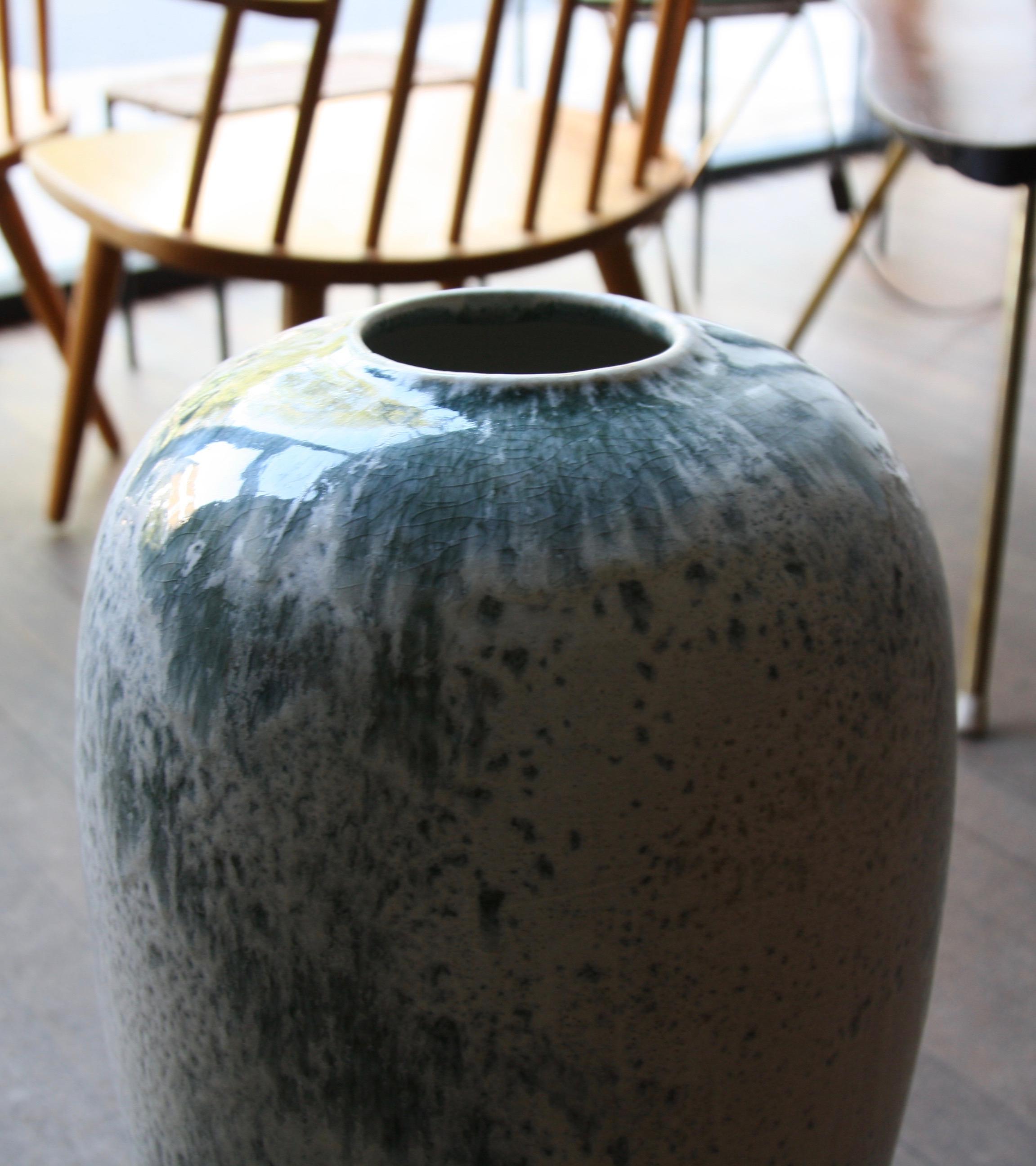 Kasper Würtz One Off Stoneware 'Rising Balloon' Vase #1 Blue and White Glaze 1