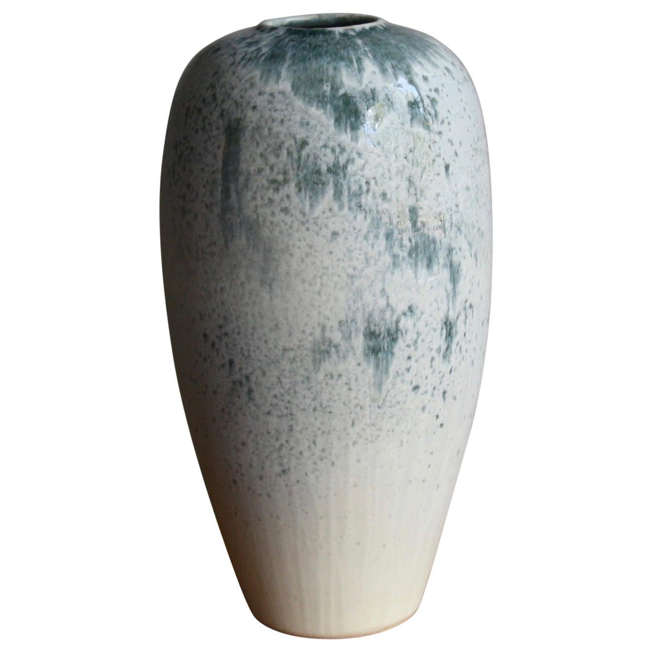 Kasper Würtz One Off Stoneware 'Rising Balloon' Vase #1 Blue and White Glaze